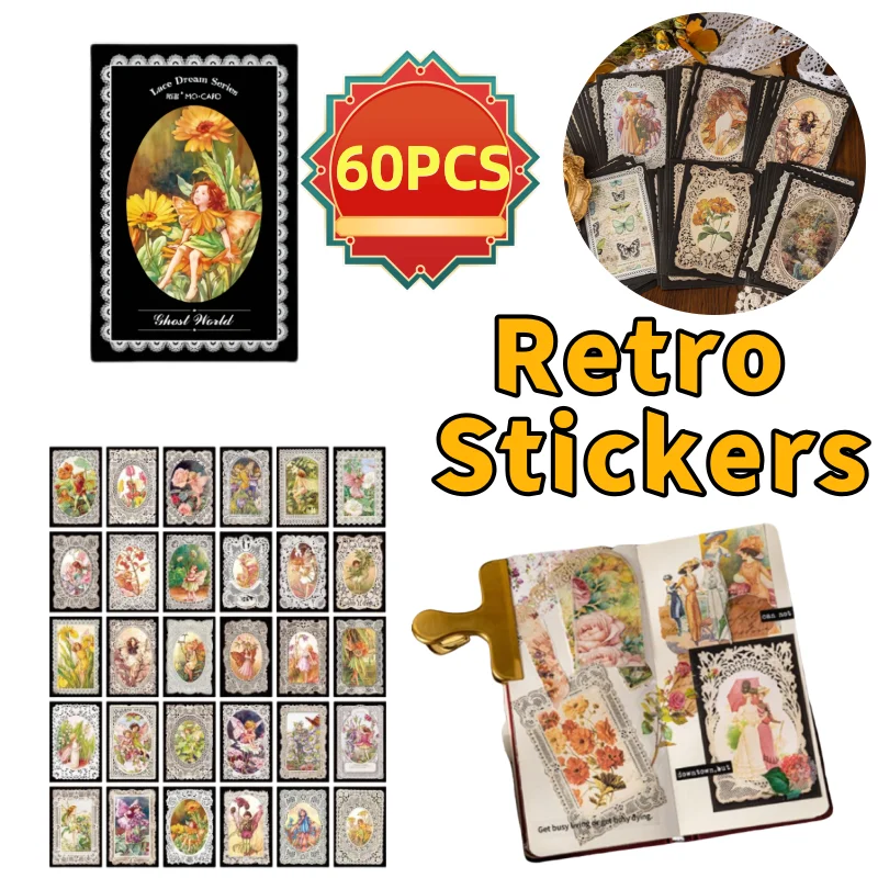 60 Sheets of Material Paper Stickers Lace Flower Fairy Butterfly Paper Material Paper Books Retro Manuals Decorative Stationery
60 Sheets of Material Paper Stickers Lace Flower Fairy Butterfly Paper Material Paper Books Retro Manuals Decorative Stationery