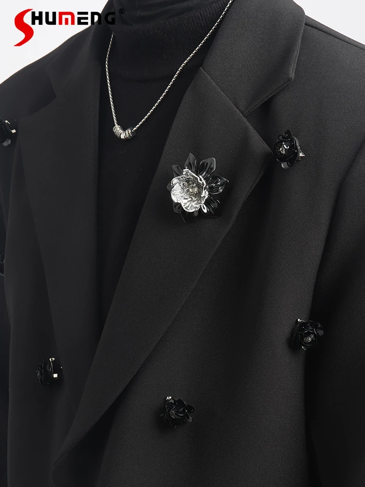 Men's 2025 Spring Autumn Shoulder Pad Suit Jackets Masculinity High-end Brooch Design Tailored Coats Trendy Long Sleeve Blazers
Men's 2025 Spring Autumn Shoulder Pad Suit Jackets Masculinity High-end Brooch Design Tailored Coats Trendy Long Sleeve Blazers