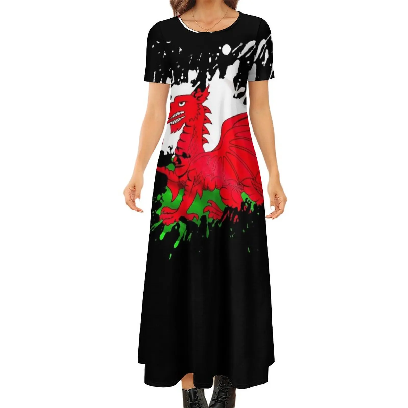 Wales Flag Round Neck Short Sleeve Dress Woman"s evening dress summer dresses for women 2024
Wales Flag Round Neck Short Sleeve Dress Woman"s evening dress summer dresses for women 2024