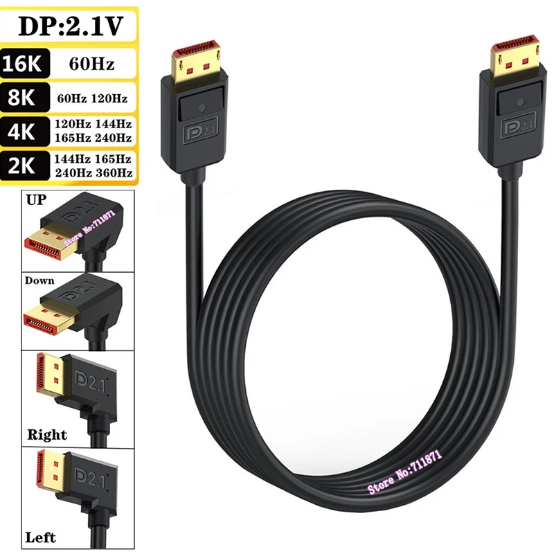 Версия 2.1 Кабель DisplayPort 16K Линия 90 градусов Прямоугольный локоть «папа-папа» DisplayPort DP Аудио-видео Линейный шнур Проводной кабель
Версия 2.1 Кабель DisplayPort 16K Линия 90 градусов Прямоугольный локоть «папа-папа» DisplayPort DP Аудио-видео Линейный шнур Проводной кабель