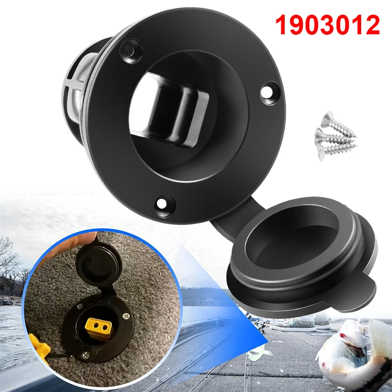 1903012 Flush Mount Power Port Hide Exposed Wires from Boat Deck, Replacement for Cannon Flush Mount Power Port, Black
1903012 Flush Mount Power Port Hide Exposed Wires from Boat Deck, Replacement for Cannon Flush Mount Power Port, Black