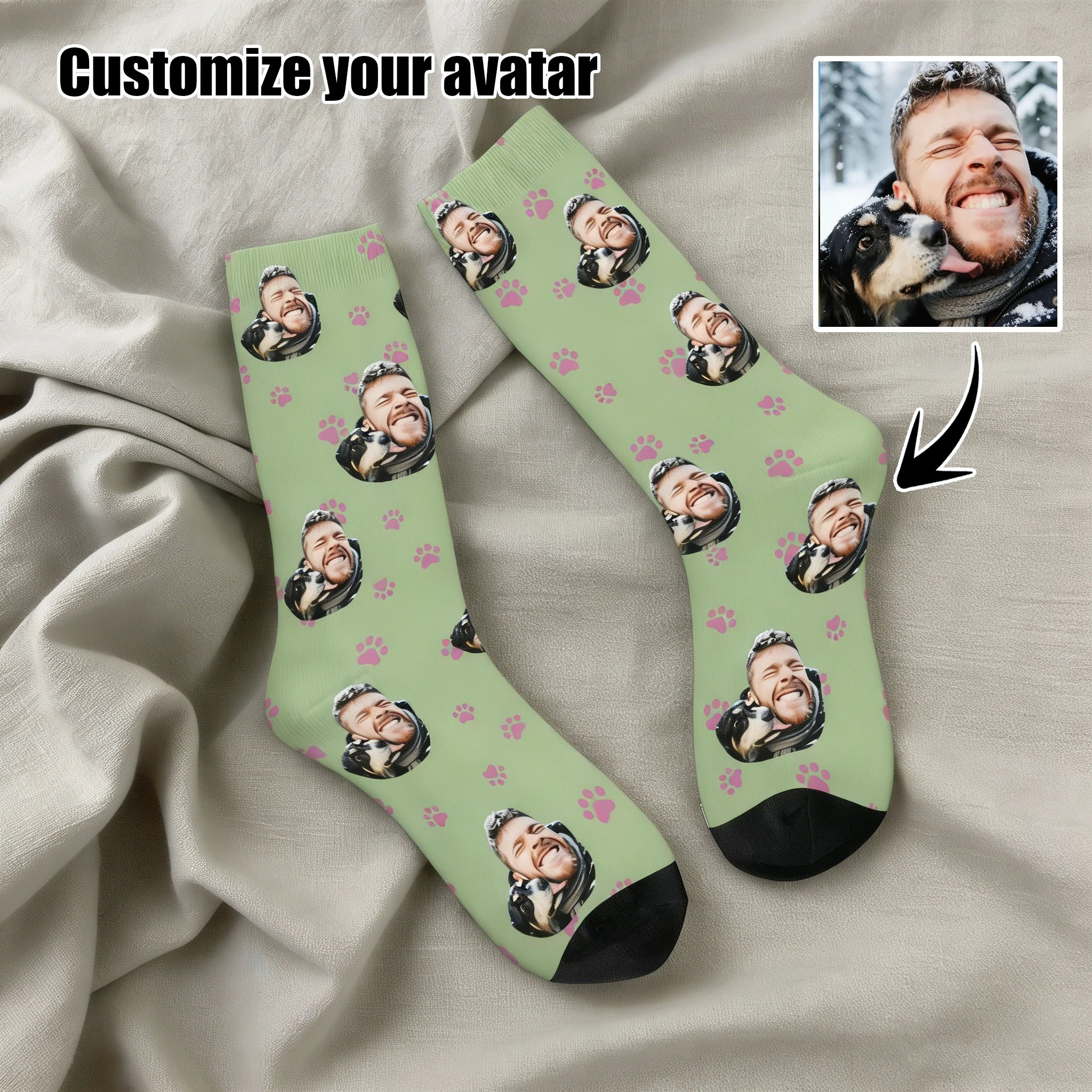 Personalized funny face socks custom photo face socks as a gift for dad mom friends adult patterned socks
Personalized funny face socks custom photo face socks as a gift for dad mom friends adult patterned socks