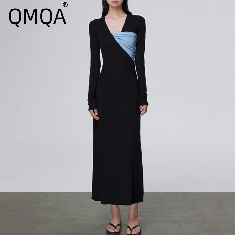 QMQA Fashion Women's Elegant Knitted Dresses Asymmetrical Design Contrasting Color Slimming Dress 2025 Female New Clothing 1A960
QMQA Fashion Women's Elegant Knitted Dresses Asymmetrical Design Contrasting Color Slimming Dress 2025 Female New Clothing 1A960