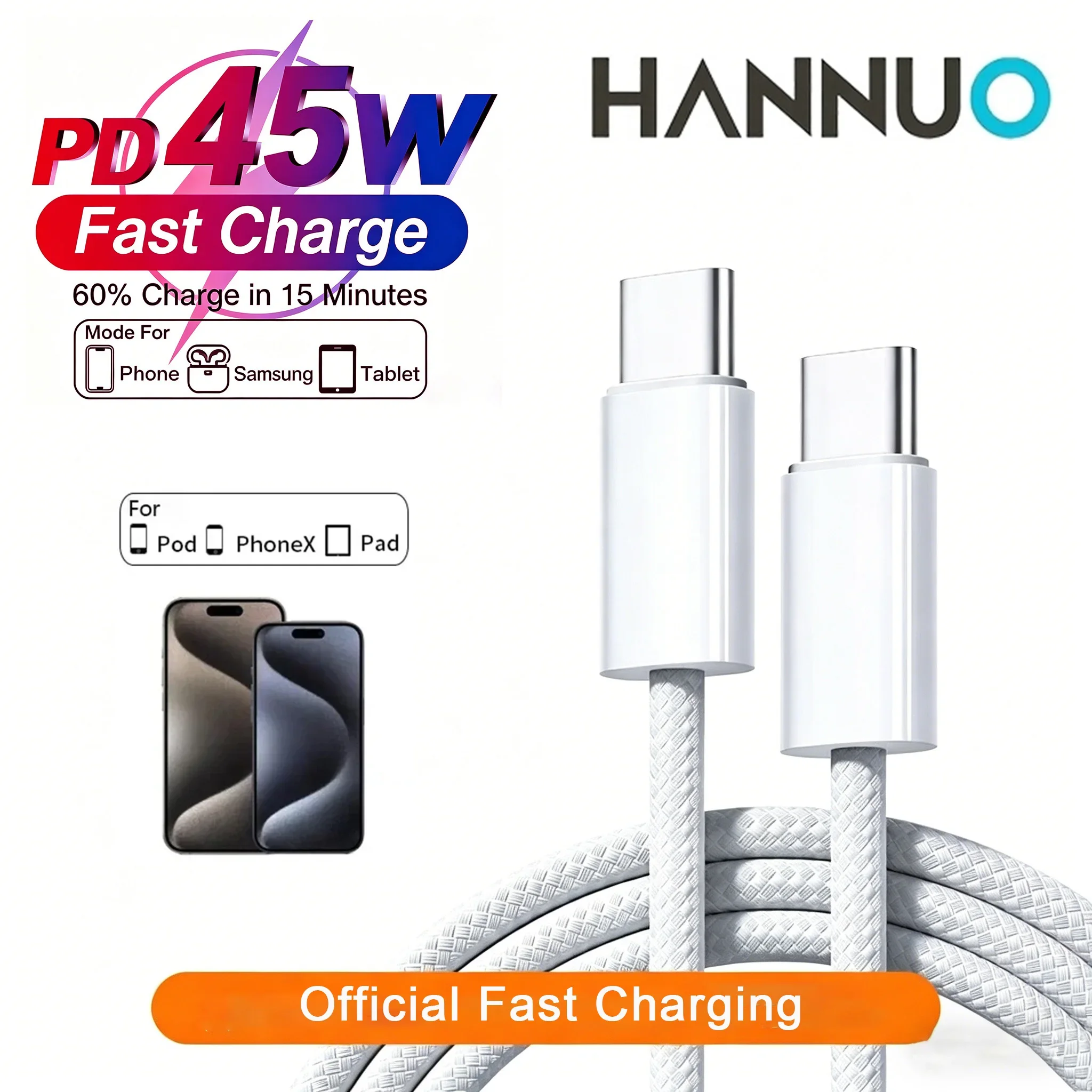 HANNUO PD 45W USB C to USB C Fast Charging Data Cable For Iphone 15 16 17 pro max Xiaomi Huawei Data Line Type C Extension cord
HANNUO PD 45W USB C to USB C Fast Charging Data Cable For Iphone 15 16 17 pro max Xiaomi Huawei Data Line Type C Extension cord