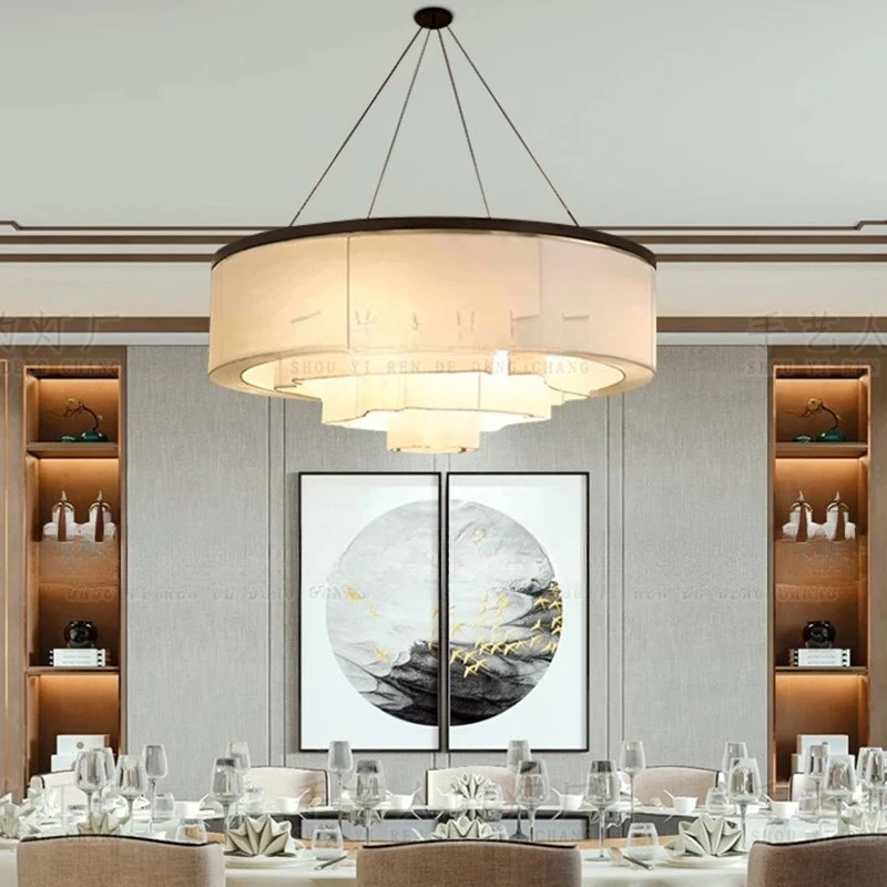 New Chinese creative round dining room chandelier living room bedroom study lamp
New Chinese creative round dining room chandelier living room bedroom study lamp