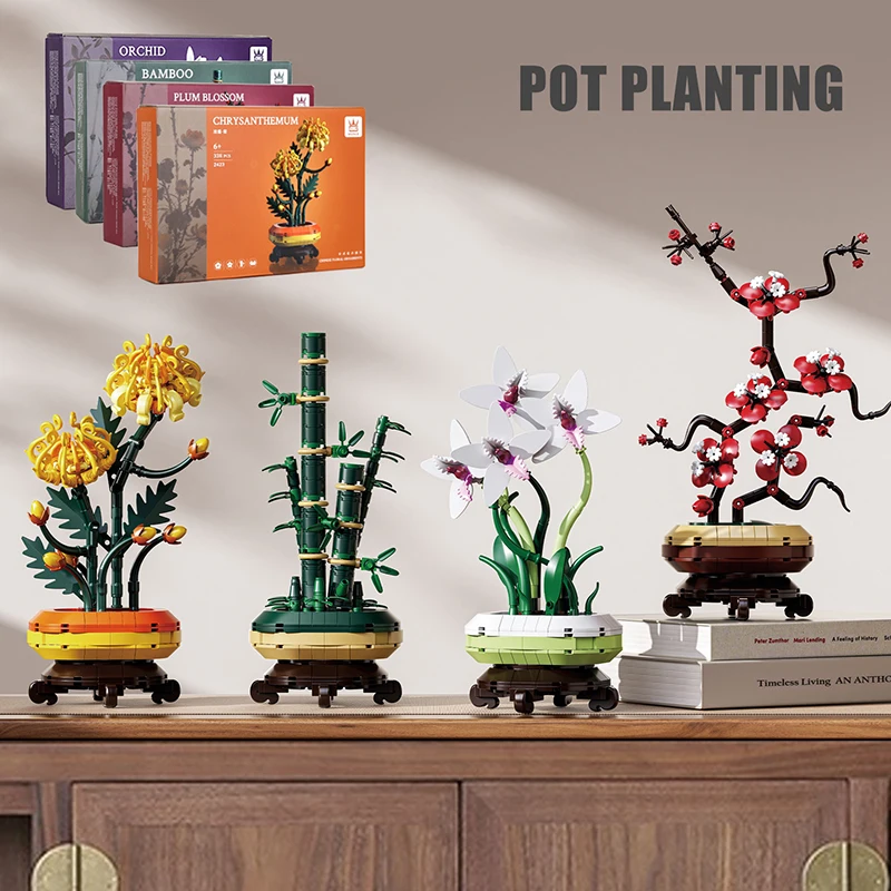 Creative Chrysanthemum Bamboo Plum Blossom Orchid Potted Plant Building Blocks Eternal Flower Home Decoration Bricks Toys Gift
Creative Chrysanthemum Bamboo Plum Blossom Orchid Potted Plant Building Blocks Eternal Flower Home Decoration Bricks Toys Gift