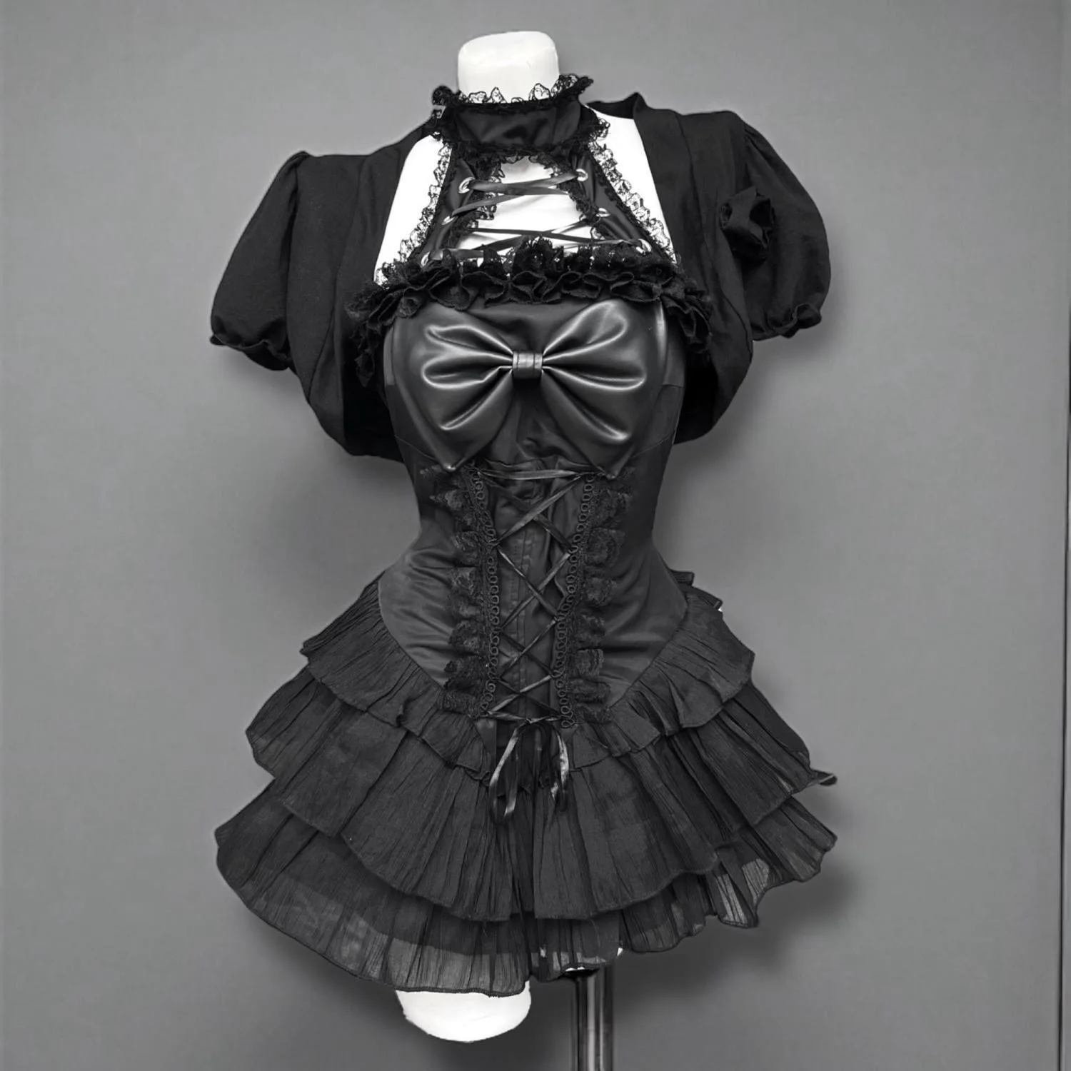 Gothic Sle Summer Bla Lace Splice Waist-Cinching Dr And Cardigan Set для женщин ort Sve Tie Design Faionable Two...
Gothic Sle Summer Bla Lace Splice Waist-Cinching Dr And Cardigan Set для женщин ort Sve Tie Design Faionable Two...