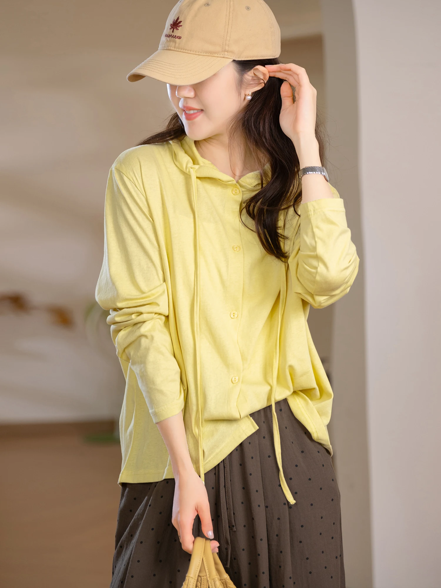 Recommended! Practical! Dyeing U Quality Cotton Hooded Multi-Buckled Open Cardigan Casual Top for Women by Little Ear Production
Recommended! Practical! Dyeing U Quality Cotton Hooded Multi-Buckled Open Cardigan Casual Top for Women by Little Ear Production
