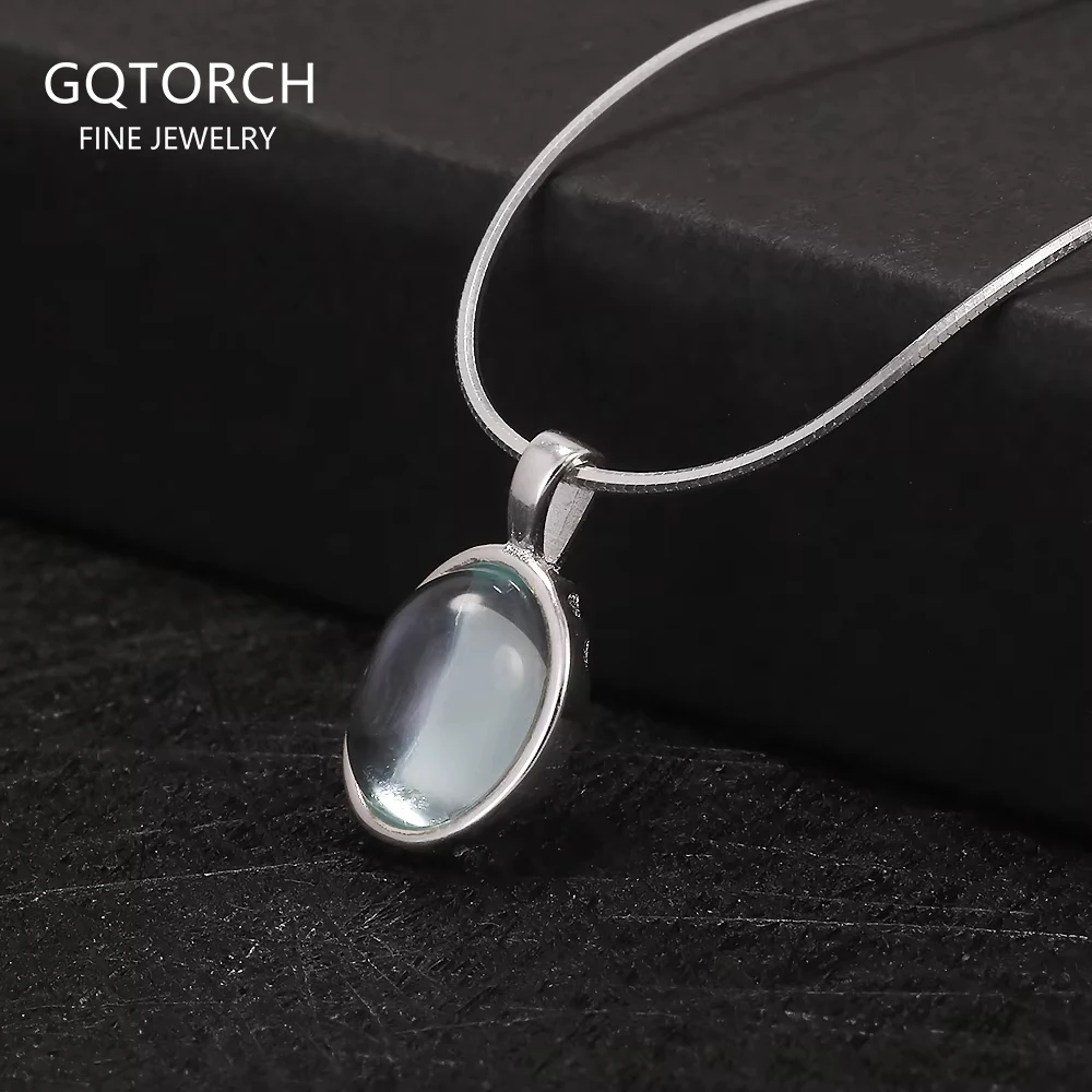 925 Sterling Silver Moonstone/Aquamarine Necklace for Women Oval Shaped Pendant Female Minimalist Elegant Jewelry Gift
925 Sterling Silver Moonstone/Aquamarine Necklace for Women Oval Shaped Pendant Female Minimalist Elegant Jewelry Gift