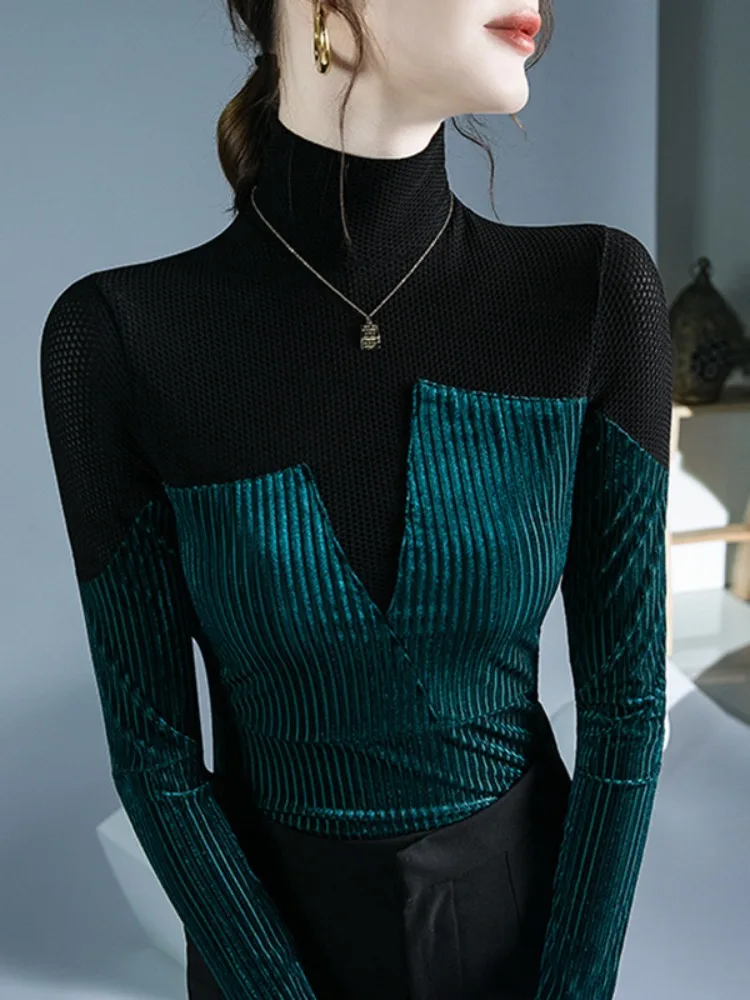 Yeezzi Women's Fashion Patchwork Skinny High Neck T-Shirts Split-Joint Long Sleeves Elegant Office Casual Basic Tops
Yeezzi Women's Fashion Patchwork Skinny High Neck T-Shirts Split-Joint Long Sleeves Elegant Office Casual Basic Tops