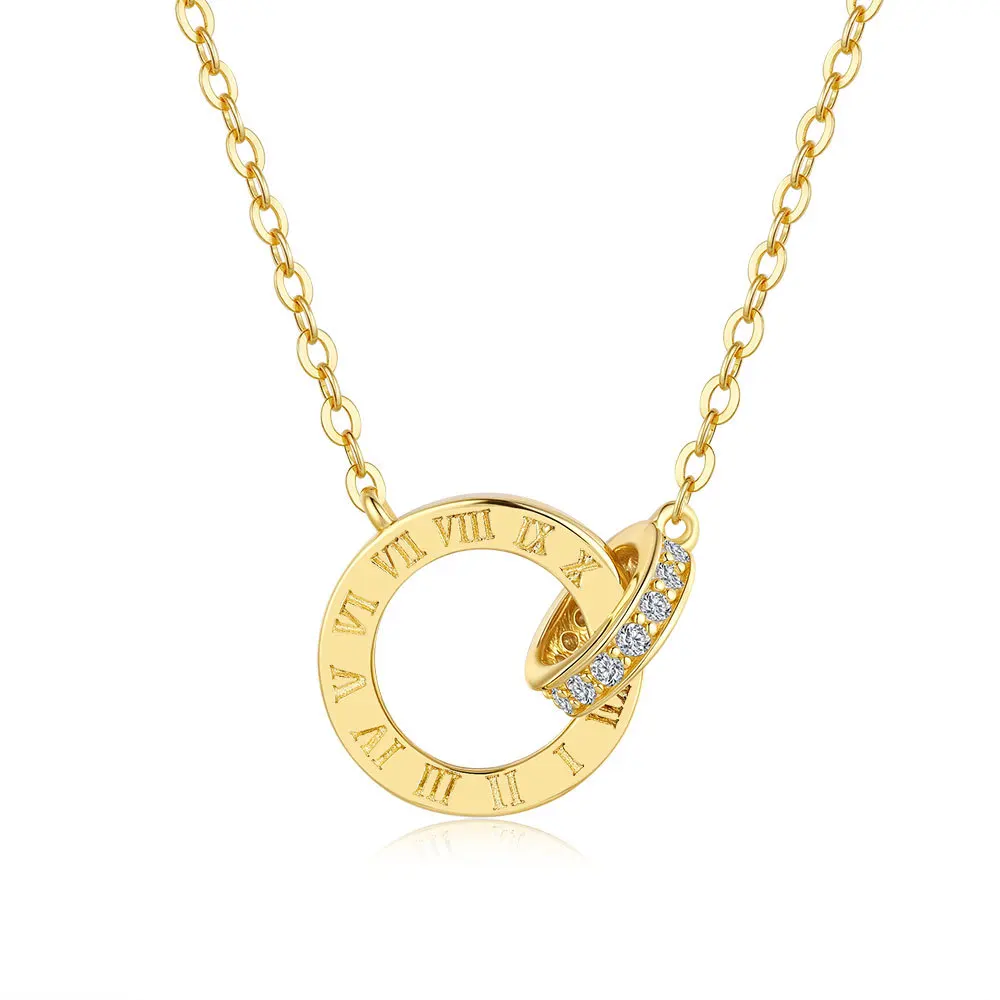 925 Sterling Silver Plated 14K Yellow Gold Moissanite Pendant Women's Roman Numeral Round Plaque Necklace Fashion D
925 Sterling Silver Plated 14K Yellow Gold Moissanite Pendant Women's Roman Numeral Round Plaque Necklace Fashion D