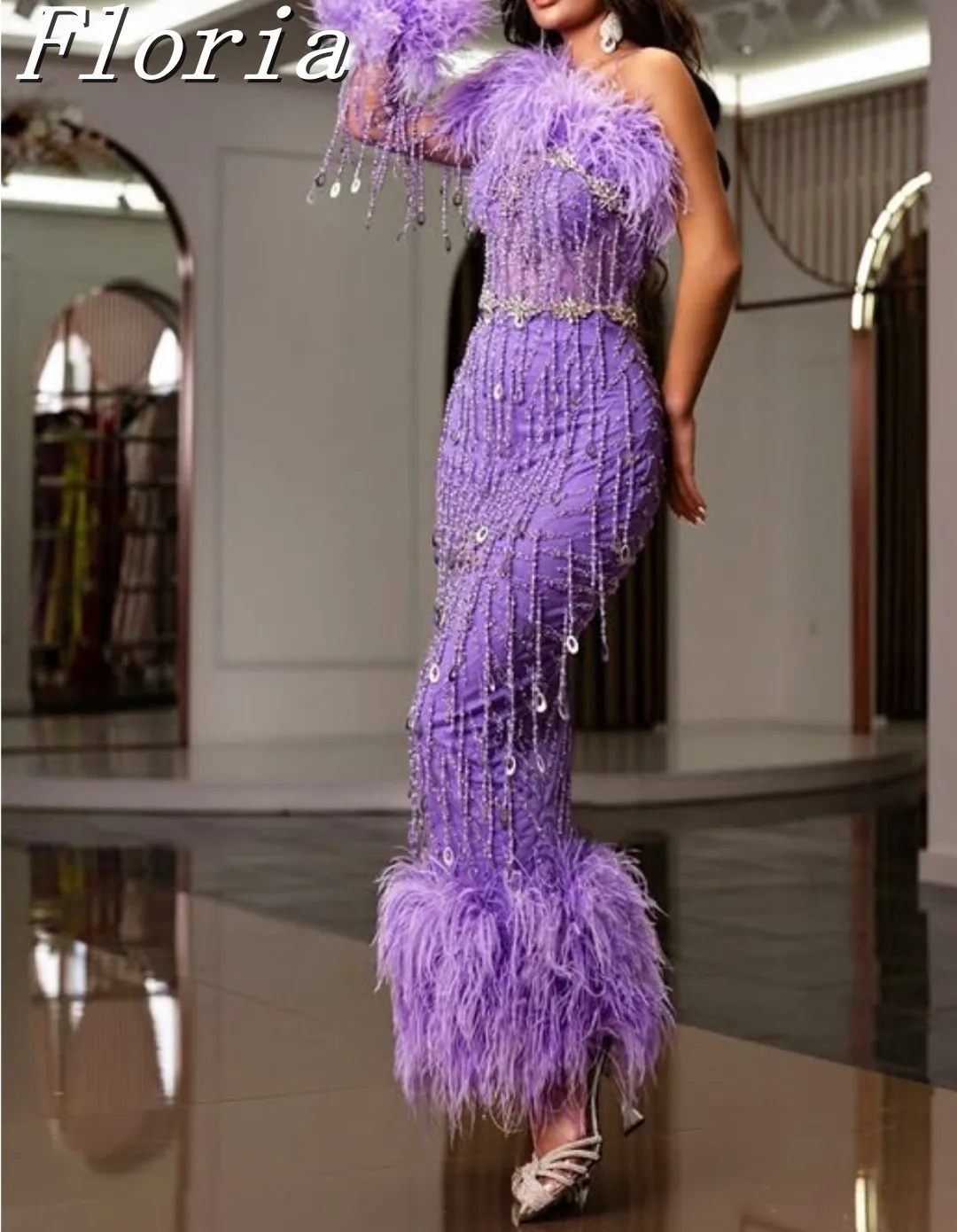 Chic Purple Beaded Tassel Evening Dress With Feathers Party One Shoulder Women Cocktail Gown Customized Prom Dress
Chic Purple Beaded Tassel Evening Dress With Feathers Party One Shoulder Women Cocktail Gown Customized Prom Dress