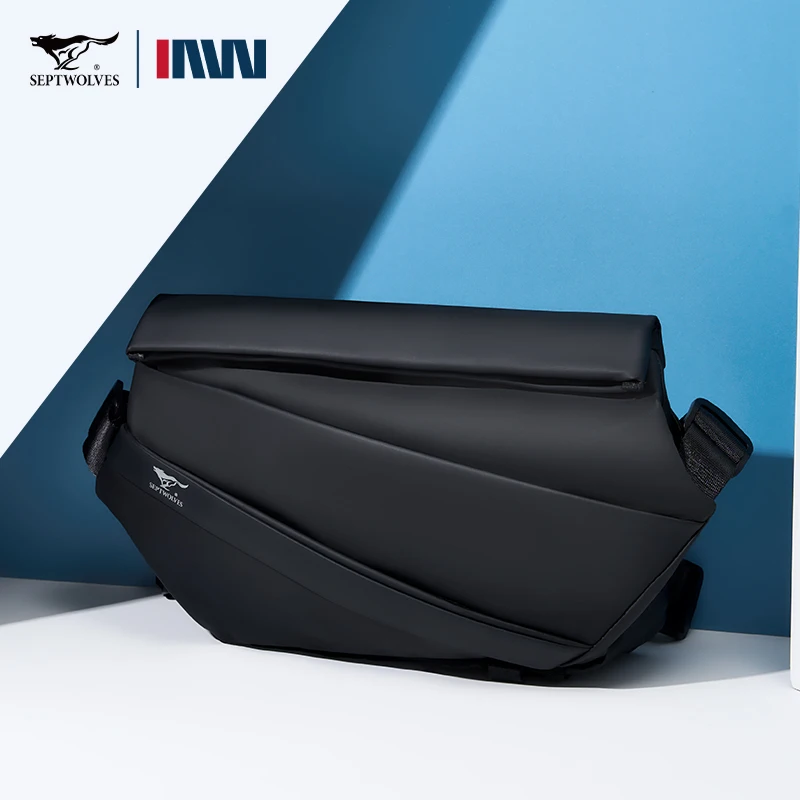 Septwolves, тонкая сумка-мессенджер высокого качества с магнитной пряжкой, мужская модная повседневная сумка через плечо из ПВХ с кожаным брелоком
Septwolves, тонкая сумка-мессенджер высокого качества с магнитной пряжкой, мужская модная повседневная сумка через плечо из ПВХ с кожаным брелоком