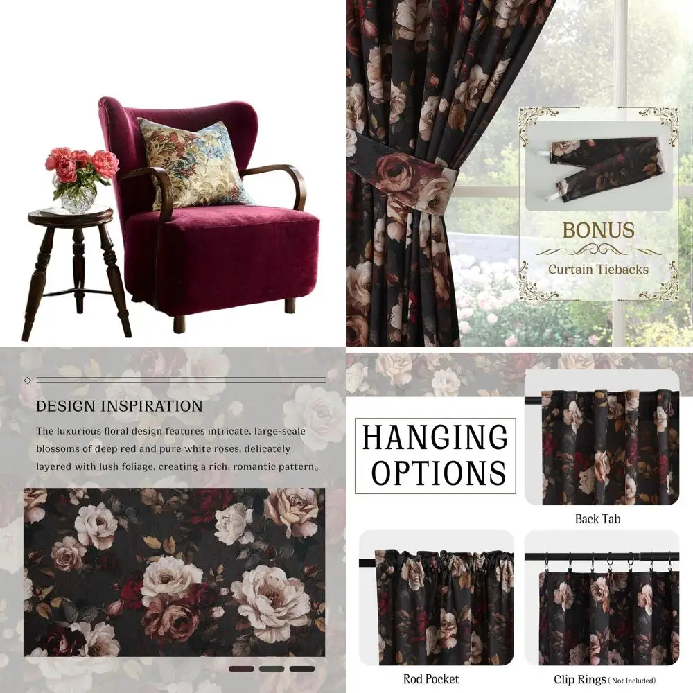 Термоизолирующие шторы Floral Vintage 96, 50x96, комплект из 2 панелей для уединения и декора дома
Термоизолирующие шторы Floral Vintage 96, 50x96, комплект из 2 панелей для уединения и декора дома
