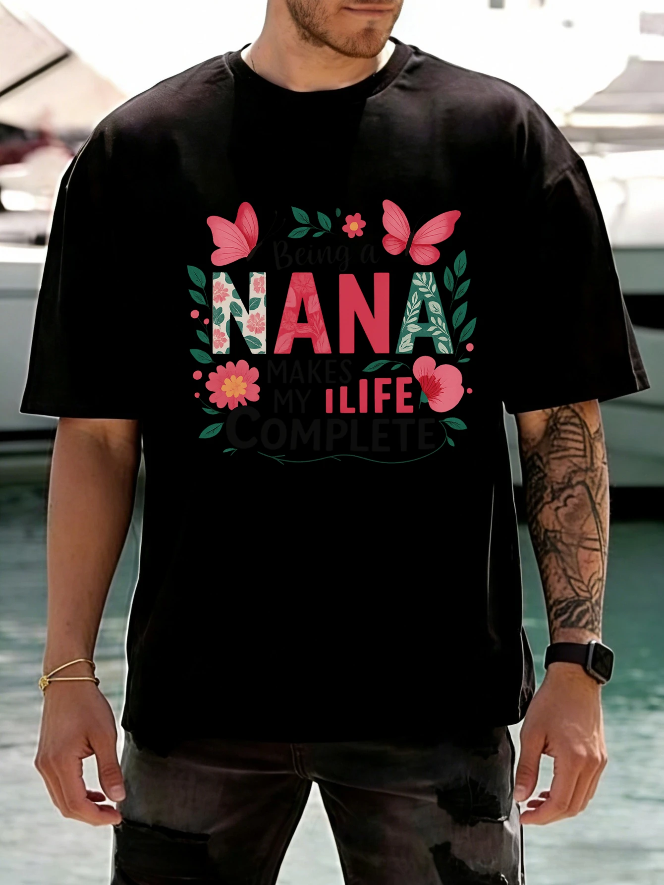 Men's Cotton Printed T Shirt NANA Graphic Design Short Sleeve Casual Summer Tee - Regular Fit Daily Wear Gift for Him
Men's Cotton Printed T Shirt NANA Graphic Design Short Sleeve Casual Summer Tee - Regular Fit Daily Wear Gift for Him