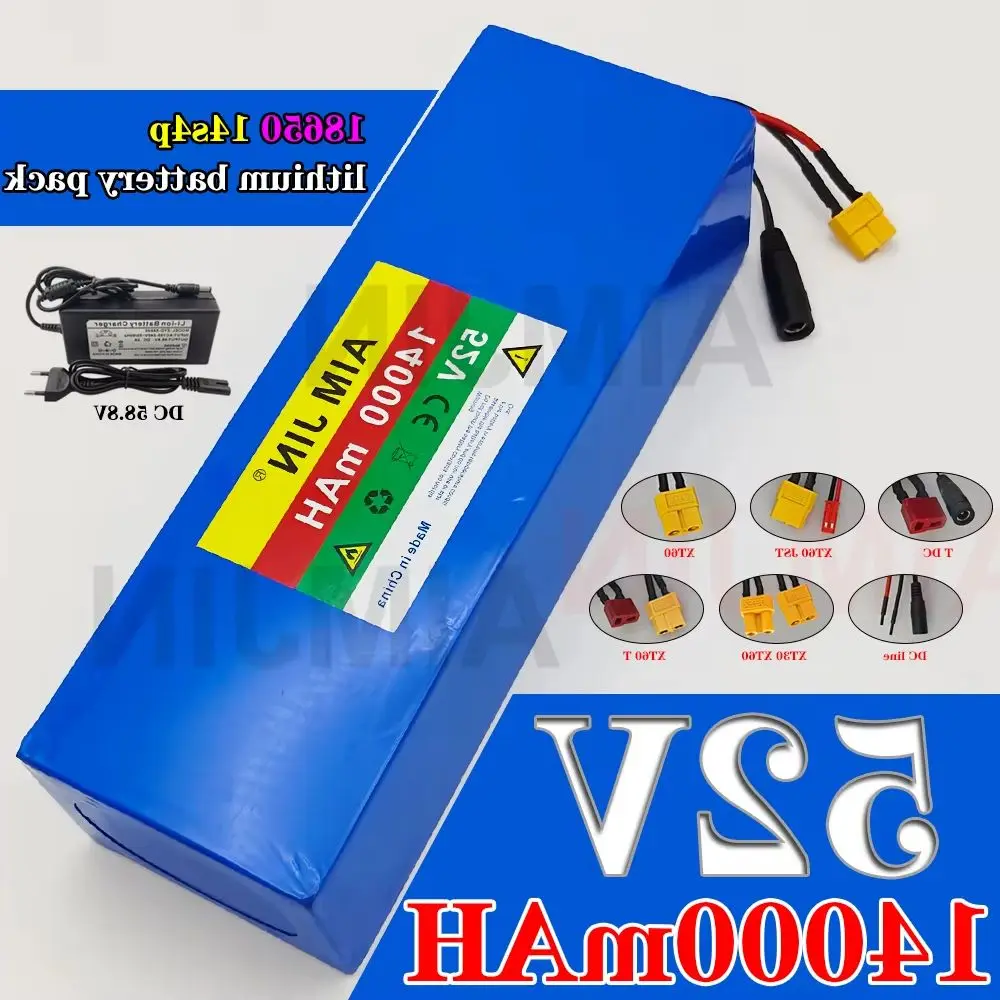 Lithium 14S4P Battery Pack High Capacity 52V 14000mah 1500W 18650 with BMS for Balance Car,Bike Scooter Tricycle
Lithium 14S4P Battery Pack High Capacity 52V 14000mah 1500W 18650 with BMS for Balance Car,Bike Scooter Tricycle