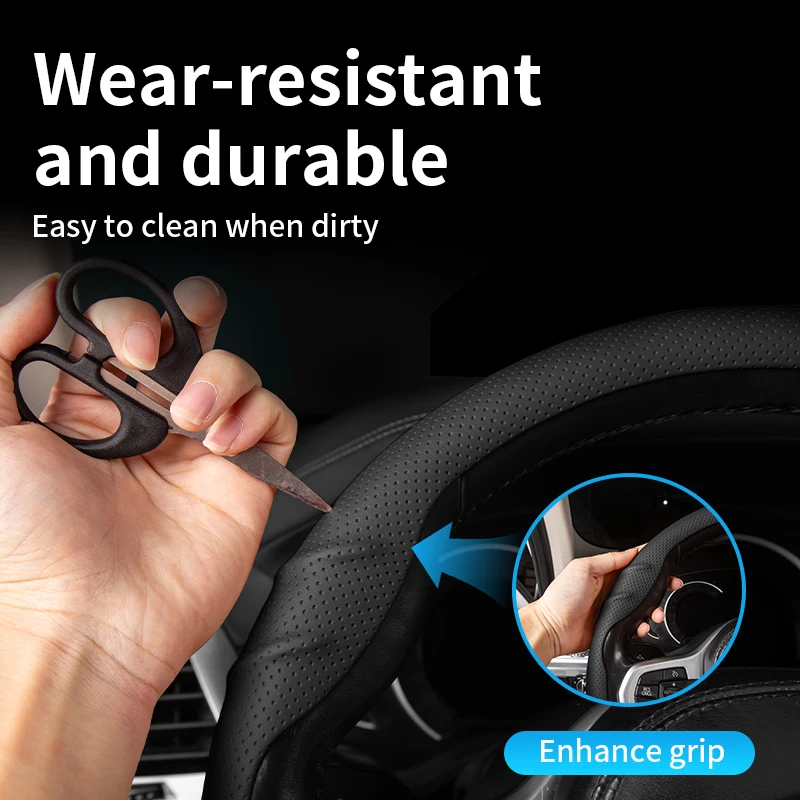 Easy to install high-quality grip comfortable breathable sweat free Nappa leather car direction protection cover for Jeep
Easy to install high-quality grip comfortable breathable sweat free Nappa leather car direction protection cover for Jeep