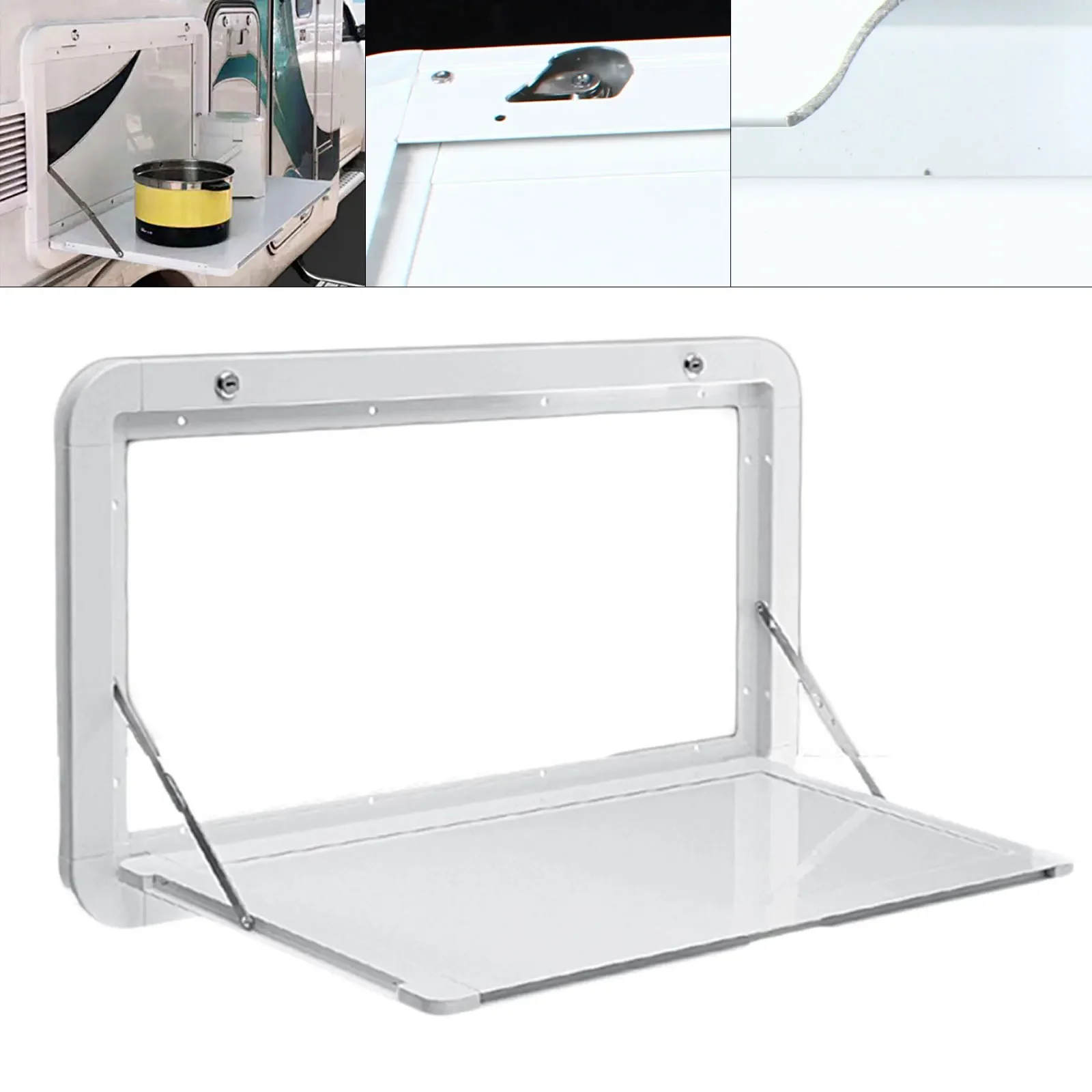 RV Folding Table, Caravan Outdoor Folding External Table With 2 Locks, 55.11lbs Max Load, Aluminum Alloy, White, 800*450mm NEW
RV Folding Table, Caravan Outdoor Folding External Table With 2 Locks, 55.11lbs Max Load, Aluminum Alloy, White, 800*450mm NEW