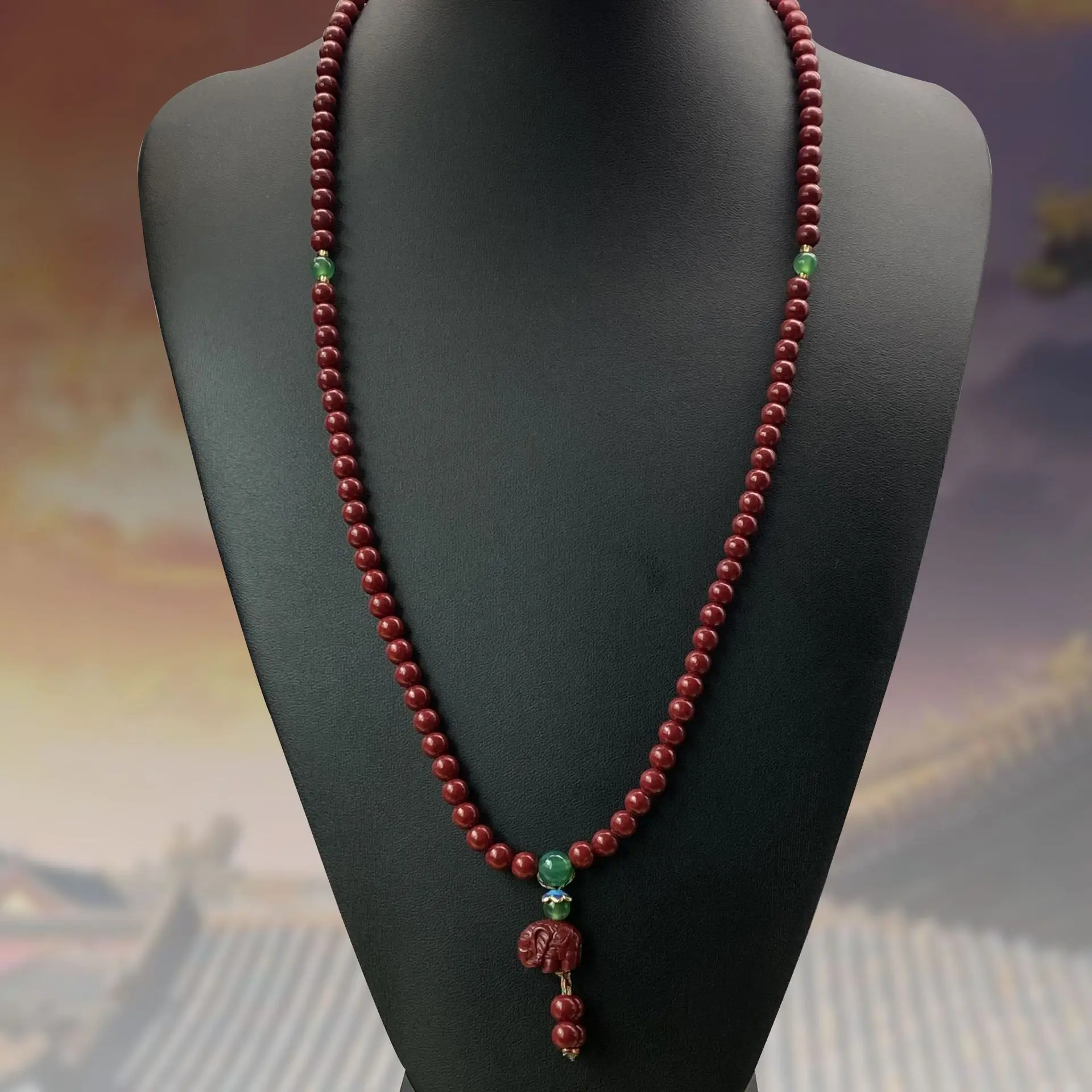 Buddhist mini hand-carved elephant pendant cinnabar sweater chain men's and women's same necklace
Buddhist mini hand-carved elephant pendant cinnabar sweater chain men's and women's same necklace