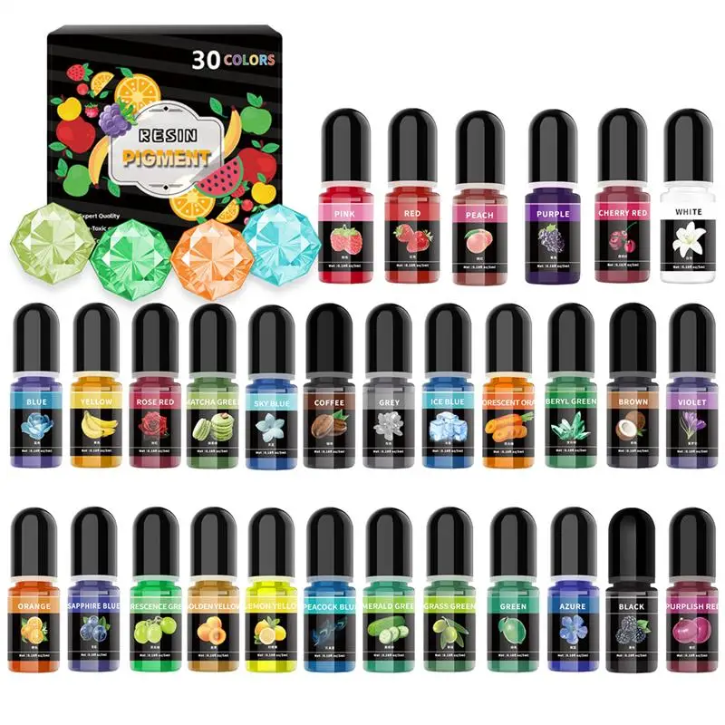 30 Colors 10ml Epoxy Resin Pigment Art Ink Liquid Colorant Dye Ink Diffusion For Epoxy Resin DIY Jewelry Making Craft Accessorie 
30 Colors 10ml Epoxy Resin Pigment Art Ink Liquid Colorant Dye Ink Diffusion For Epoxy Resin DIY Jewelry Making Craft Accessorie