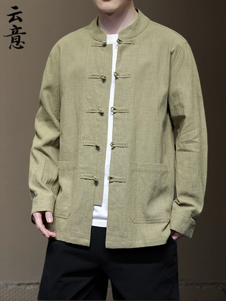 Мужская куртка из хлопка и льна с длинным рукавом, воротником-стойкой, в стиле Тан, весенне-осенняя, деловая повседневная, в китайском стиле, на пуговицах
Мужская куртка из хлопка и льна с длинным рукавом, воротником-стойкой, в стиле Тан, весенне-осенняя, деловая повседневная, в китайском стиле, на пуговицах