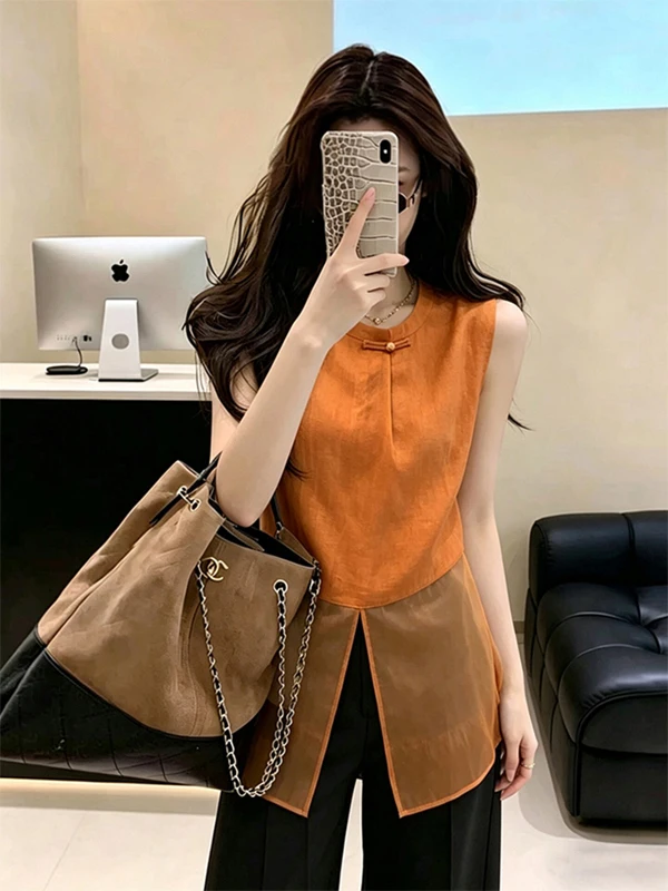 New Chinese Style Women's Mid-Length Sleeveless Shirt Summer 2026 Design Sensation Versatile Beautiful Commute Style Loose Fit
New Chinese Style Women's Mid-Length Sleeveless Shirt Summer 2026 Design Sensation Versatile Beautiful Commute Style Loose Fit
