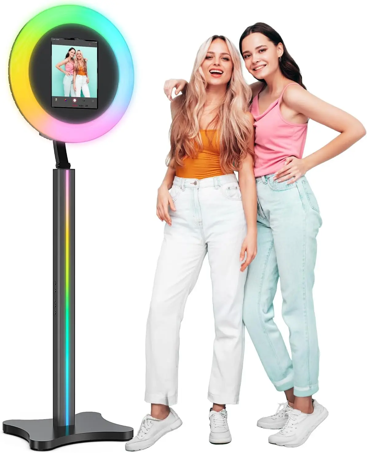 Portable Photo Booth Compatible for Ipad, PhotoBooth Machine Stand Shell with ChackTok App Control, RGB Ring Light
Portable Photo Booth Compatible for Ipad, PhotoBooth Machine Stand Shell with ChackTok App Control, RGB Ring Light