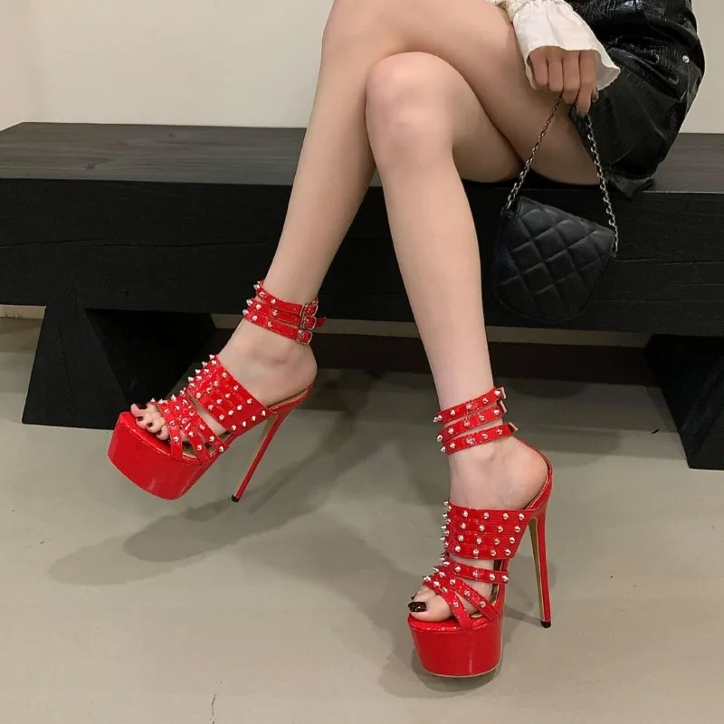 New Women's Shoes Nightclub Model Ultra High Heels Designer Rivet Fashion Sandals for Women High Heel Sandals Sandalias De Mujer
New Women's Shoes Nightclub Model Ultra High Heels Designer Rivet Fashion Sandals for Women High Heel Sandals Sandalias De Mujer