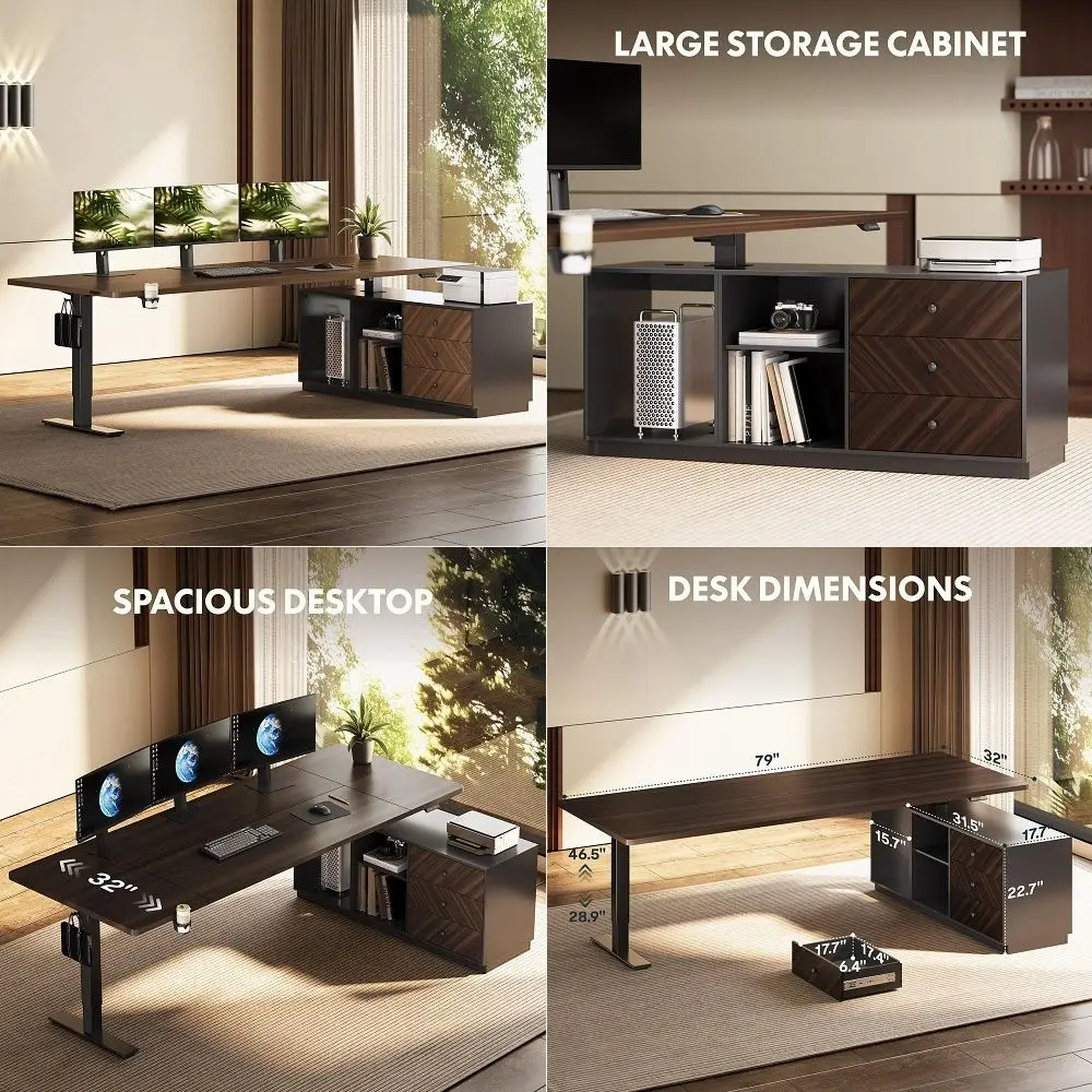 L Shaped Executive Standing Desk with Drawers, Large Electric Height Adjustable Desk, Sit Stand Desk for Home Office and Workst
L Shaped Executive Standing Desk with Drawers, Large Electric Height Adjustable Desk, Sit Stand Desk for Home Office and Workst