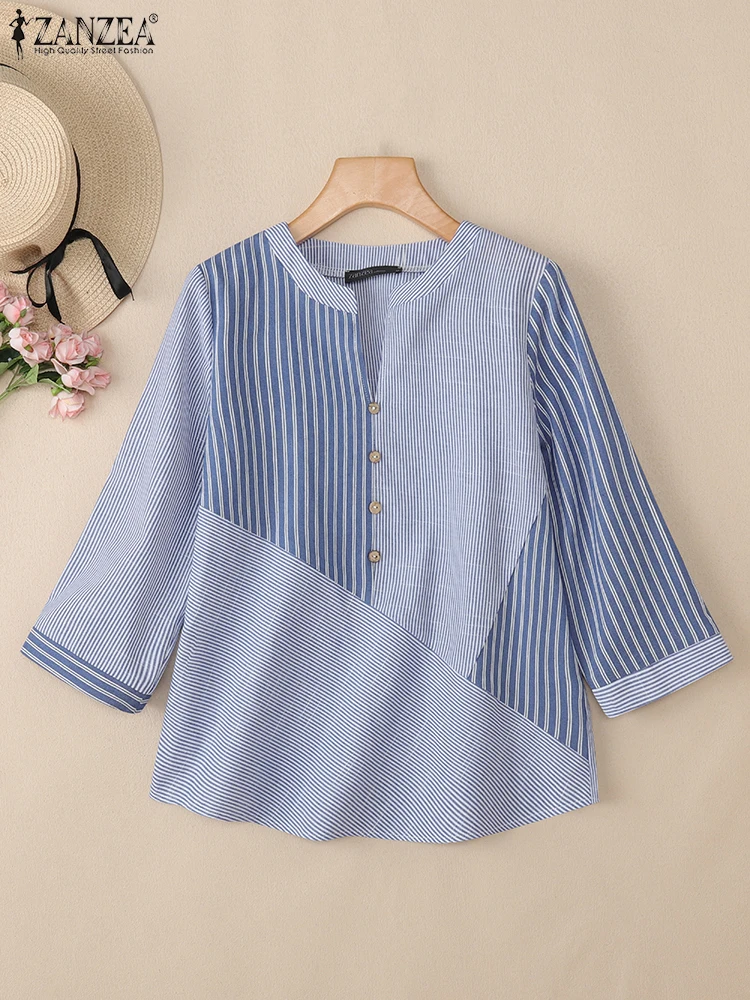 2025 ZANZEA Women V Neck Long Sleeve Tops Autumn Blouses Stripe Partchwork Shirt Elegant Work Shirts Casual Holiday Blusas Mujer
2025 ZANZEA Women V Neck Long Sleeve Tops Autumn Blouses Stripe Partchwork Shirt Elegant Work Shirts Casual Holiday Blusas Mujer