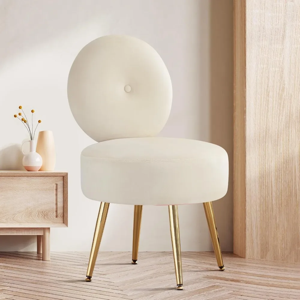 Armless Vanity Chair for Makeup Room, Velvet Vanity Stool with Back, Living Room Chair with Solid Metal Legs for Bedroom
Armless Vanity Chair for Makeup Room, Velvet Vanity Stool with Back, Living Room Chair with Solid Metal Legs for Bedroom