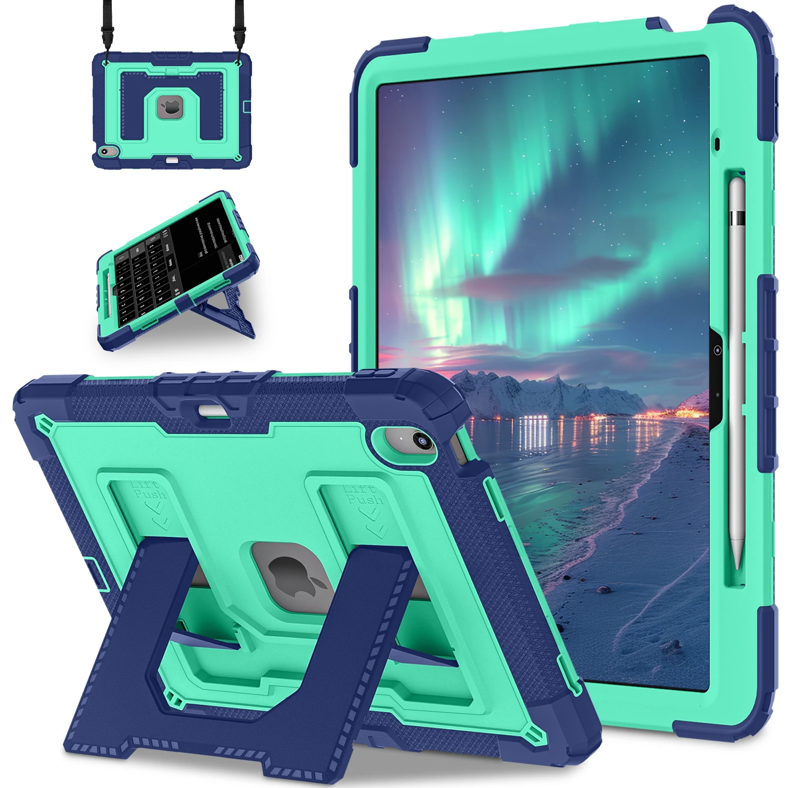 Heavy Duty Shockproof Case for iPad Air 13 11 M4/3/2 Air 4 5 Mini 6 A17 Pro Rugged Protective Cover with Pen Holder/Kickstand
Heavy Duty Shockproof Case for iPad Air 13 11 M4/3/2 Air 4 5 Mini 6 A17 Pro Rugged Protective Cover with Pen Holder/Kickstand