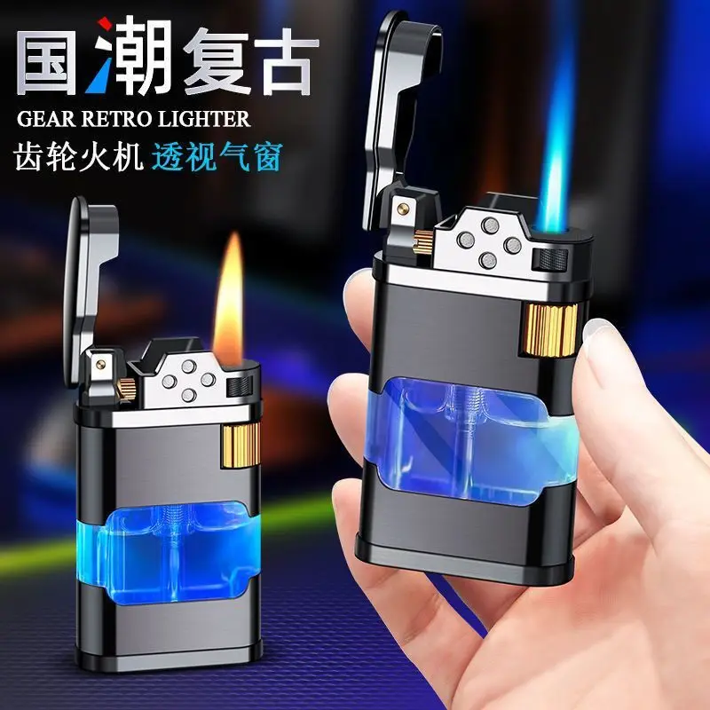 straight charging inflatable lighter large capacity visual window creative grinding wheel personalized blue light gift tide
straight charging inflatable lighter large capacity visual window creative grinding wheel personalized blue light gift tide