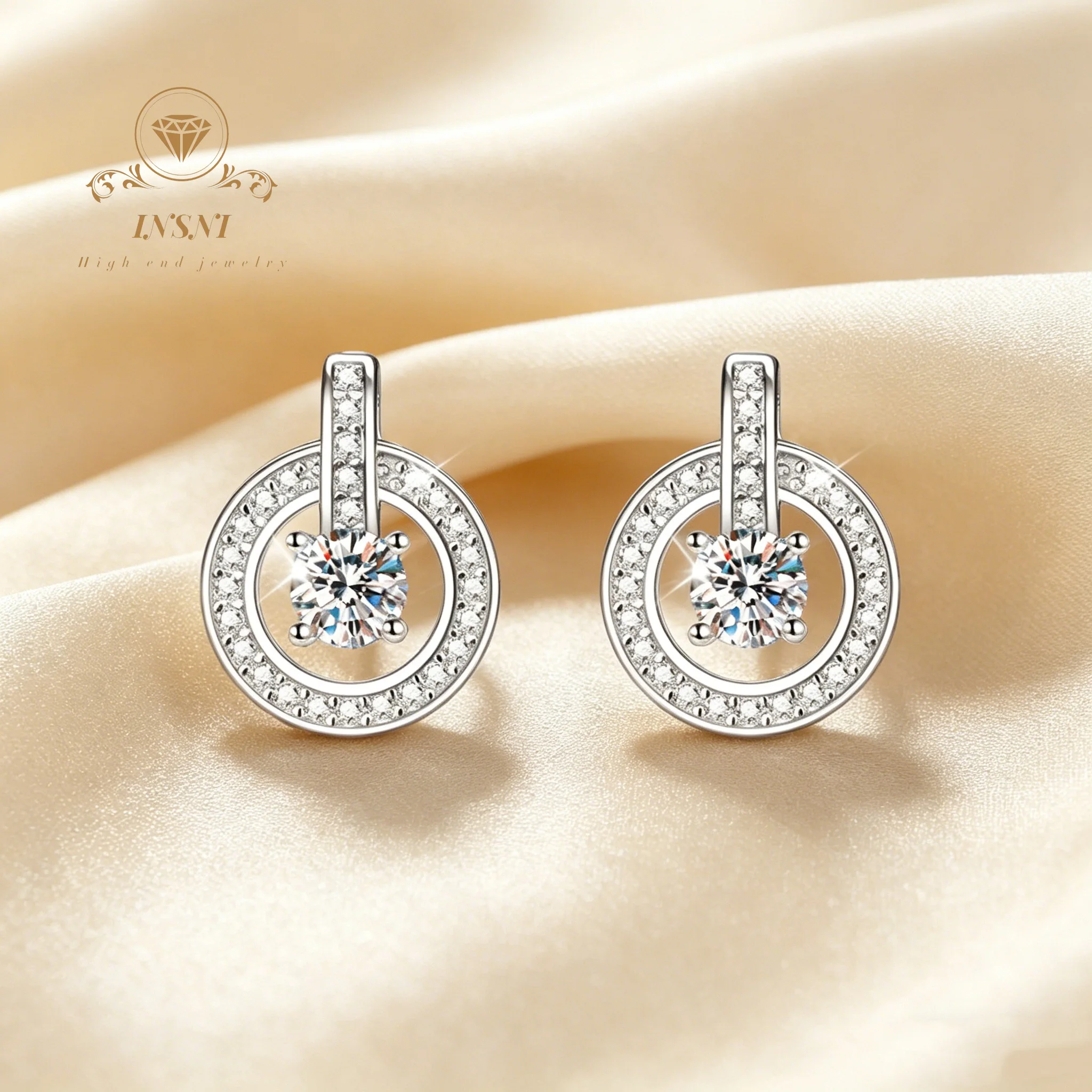 Moissanite Circular Ring Shaped Silver Ear Nail Earrings 925 Sterling Silver D VVS1 Affordable Light Luxury Jewelry Gift women
Moissanite Circular Ring Shaped Silver Ear Nail Earrings 925 Sterling Silver D VVS1 Affordable Light Luxury Jewelry Gift women