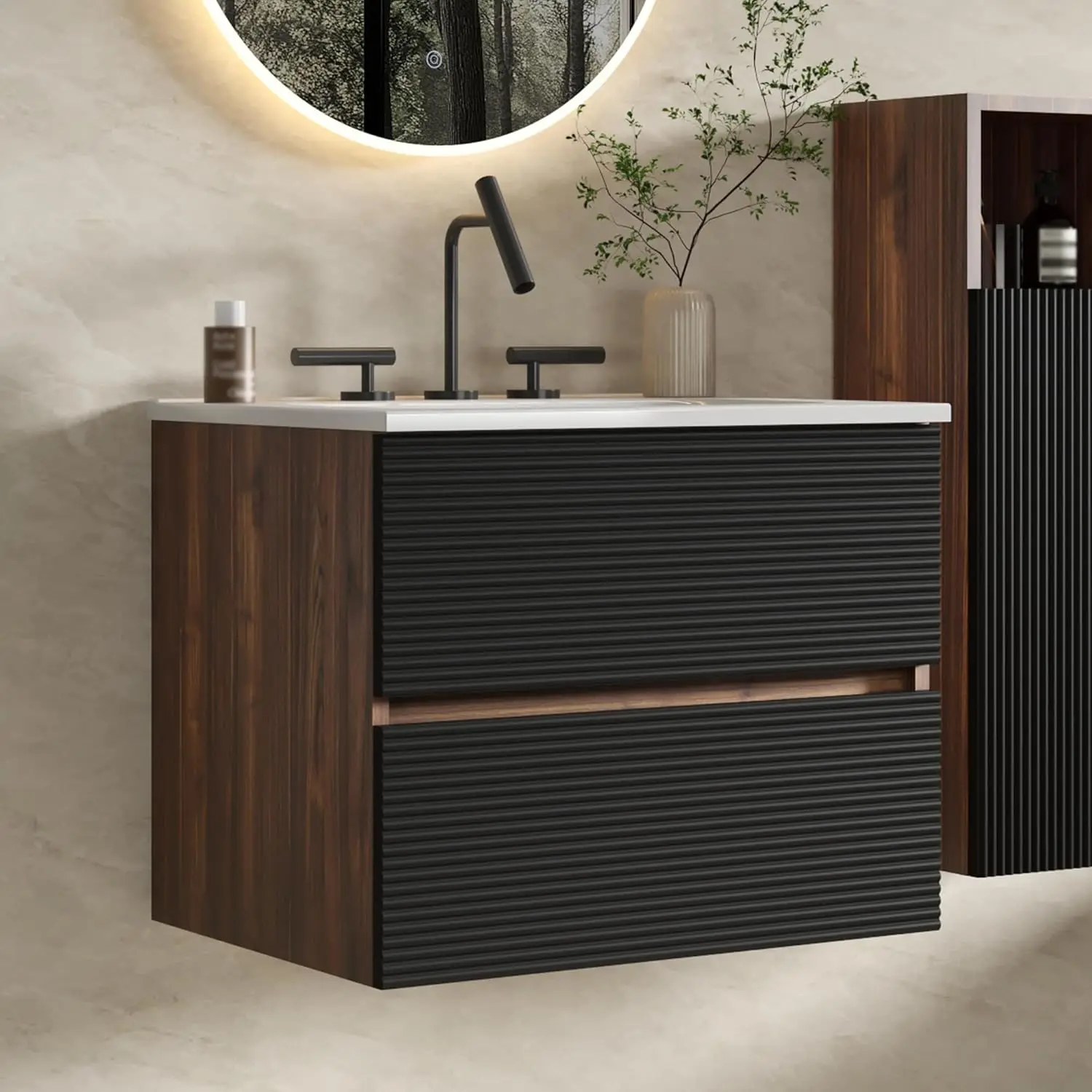 Подвесная тумба для ванной 24 дюйма с раковиной, современная настенная тумба с керамической раковиной, двойное доводчиком, на заказ
Подвесная тумба для ванной 24 дюйма с раковиной, современная настенная тумба с керамической раковиной, двойное доводчиком, на заказ