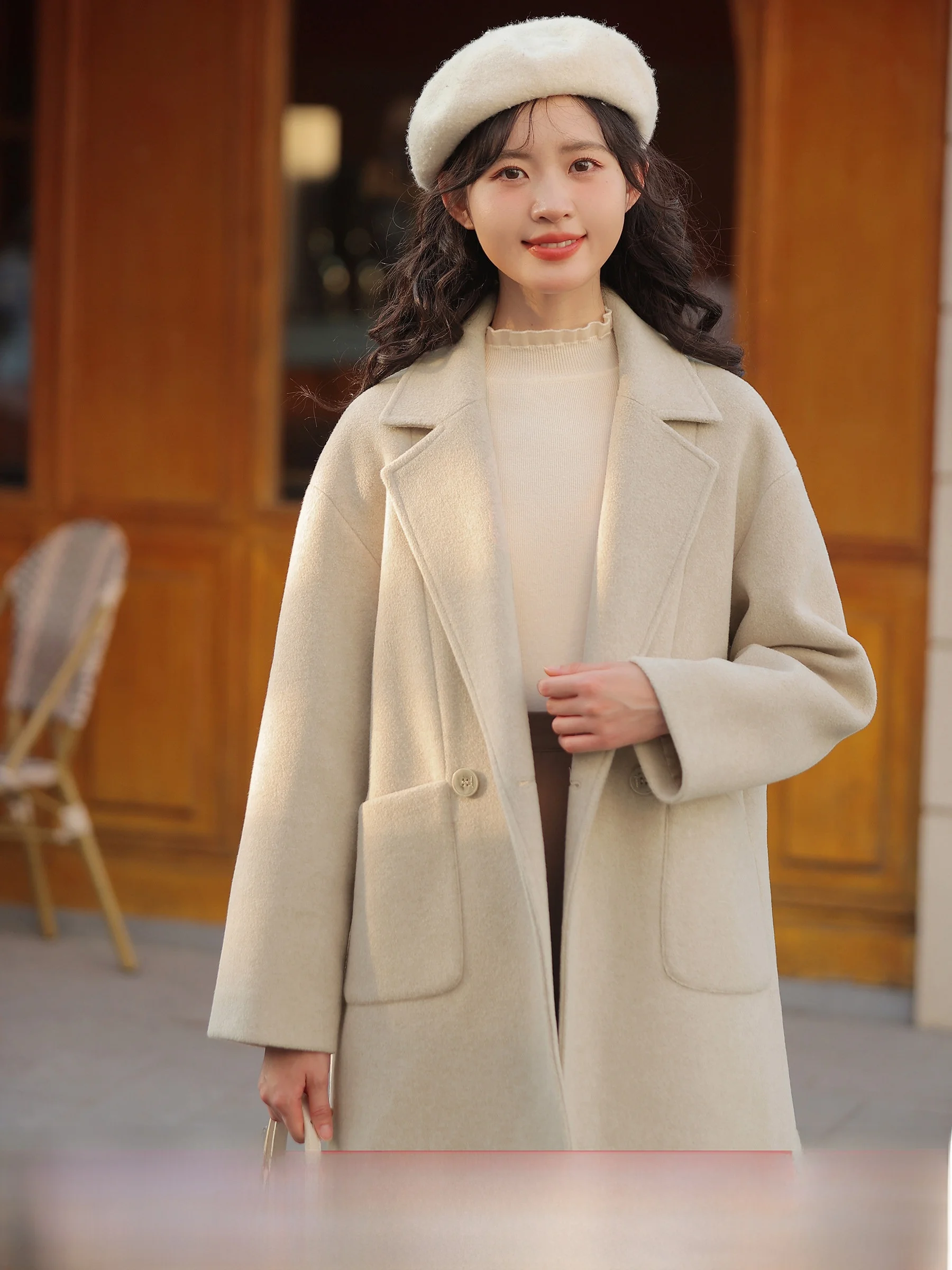 Lingjiu 2023, зимний женский костюм, шерстяное пальто, длинное двубортное пальто на пуговицах, однотонное милое пальто Jaet
Lingjiu 2023, зимний женский костюм, шерстяное пальто, длинное двубортное пальто на пуговицах, однотонное милое пальто Jaet