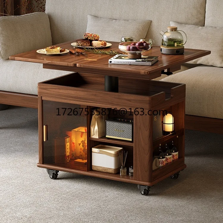 Black walnut solid wood lifting coffee table movable folding dual-purpose dining table living room sofa side table
Black walnut solid wood lifting coffee table movable folding dual-purpose dining table living room sofa side table