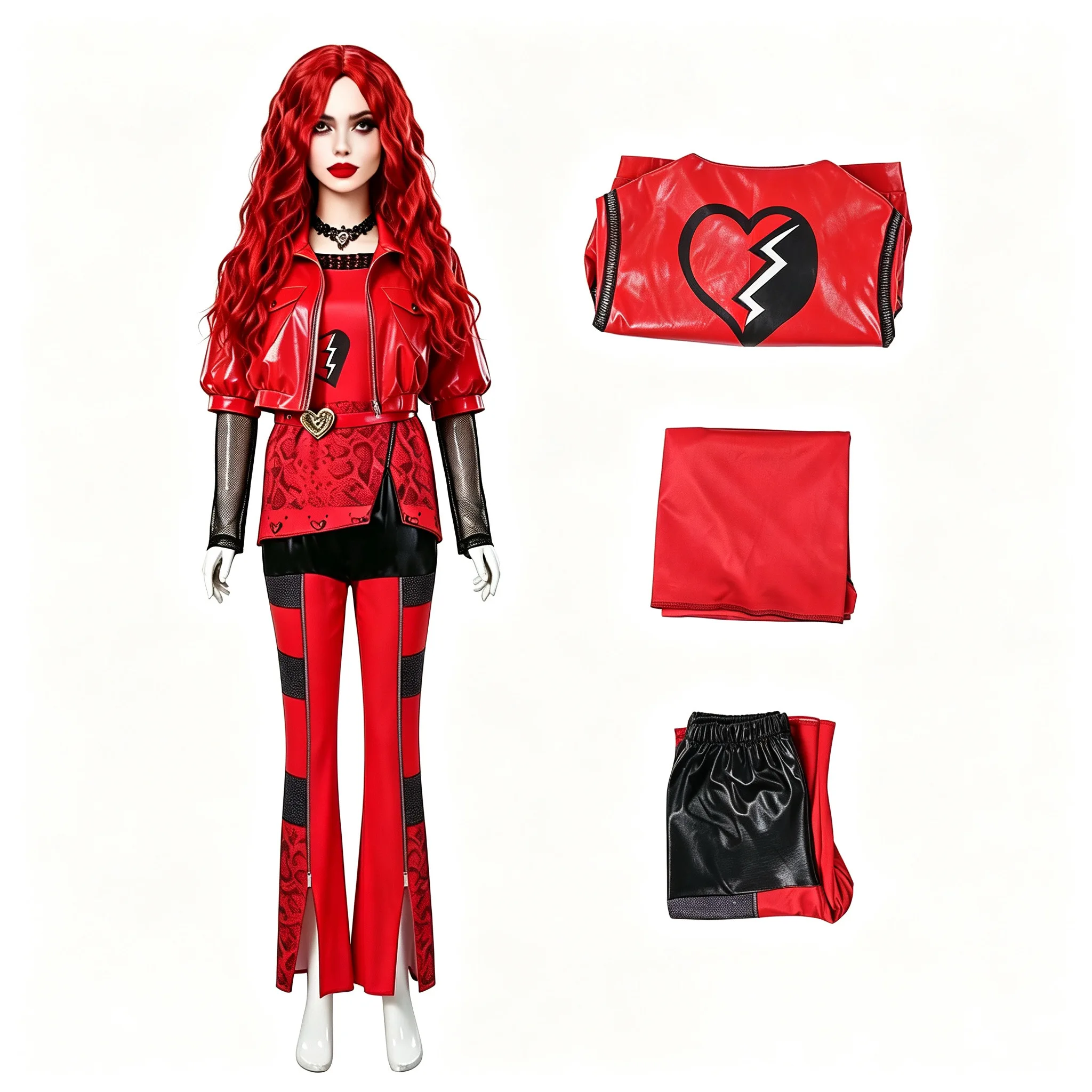 Halloween Cosplay Costume Descendants Queen Of Hearts' Daughter Uniform Set The Rise Of Red Princess Full Outfitsa
Halloween Cosplay Costume Descendants Queen Of Hearts' Daughter Uniform Set The Rise Of Red Princess Full Outfitsa