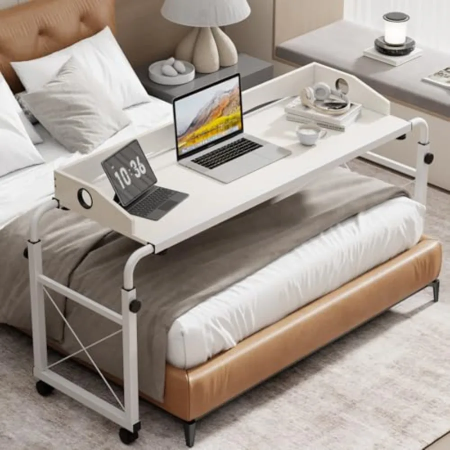 Laptop Desk for Bed, Adjustable Height Length Overbed Table with Wheels for Queen Size Beds, Rolling Standing Desk for Working
Laptop Desk for Bed, Adjustable Height Length Overbed Table with Wheels for Queen Size Beds, Rolling Standing Desk for Working