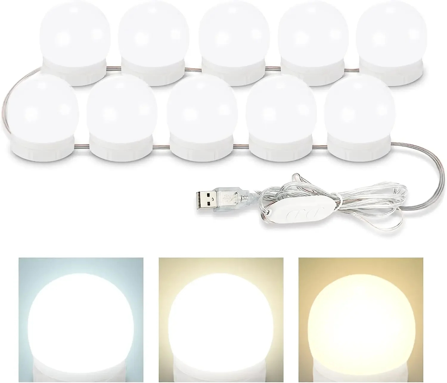 Vanity Mirror Fill Light Adjustable Luminance 3 Colors LED USB Wall Bulbs String For All Pretty 3 Colors Dimmable Vanity Light
Vanity Mirror Fill Light Adjustable Luminance 3 Colors LED USB Wall Bulbs String For All Pretty 3 Colors Dimmable Vanity Light