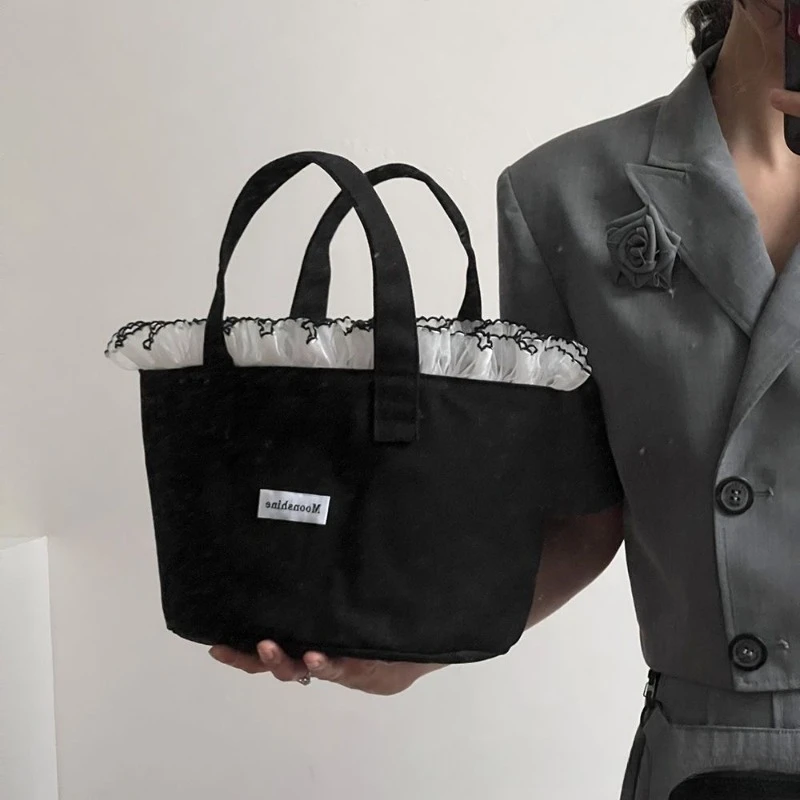 Portable Lace Canvas Tote Bag Women Large Capacity Handbag Storage Diaper Bag for Mom
Portable Lace Canvas Tote Bag Women Large Capacity Handbag Storage Diaper Bag for Mom