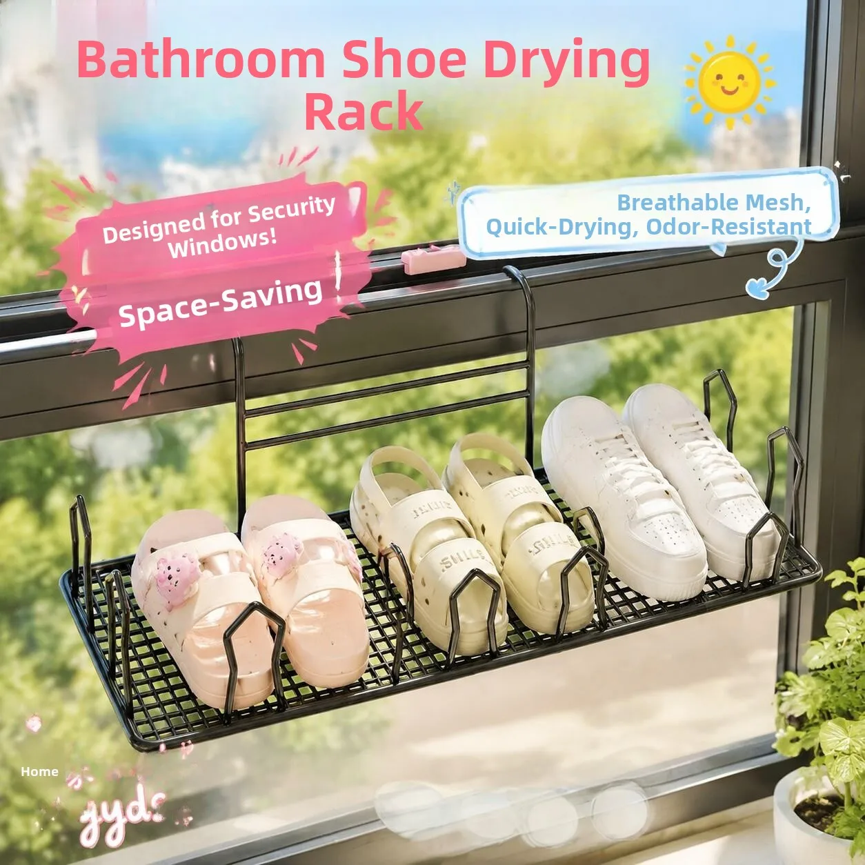 Balcony Anti-Theft Window Special Simple Shoe Drying Rack Fence Hook Sandal Drying Easy Storage Shoe Hanging Device
Balcony Anti-Theft Window Special Simple Shoe Drying Rack Fence Hook Sandal Drying Easy Storage Shoe Hanging Device