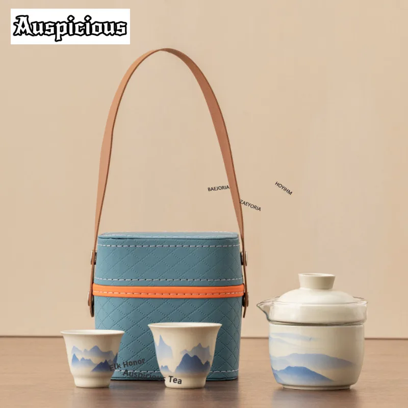 Ink Painting Landscape Travel Tea Set Kit Japanese 1 Pot 3 Cups Tea Maker Organizer Portable Picnic Teaware Handbag Accessories
Ink Painting Landscape Travel Tea Set Kit Japanese 1 Pot 3 Cups Tea Maker Organizer Portable Picnic Teaware Handbag Accessories
