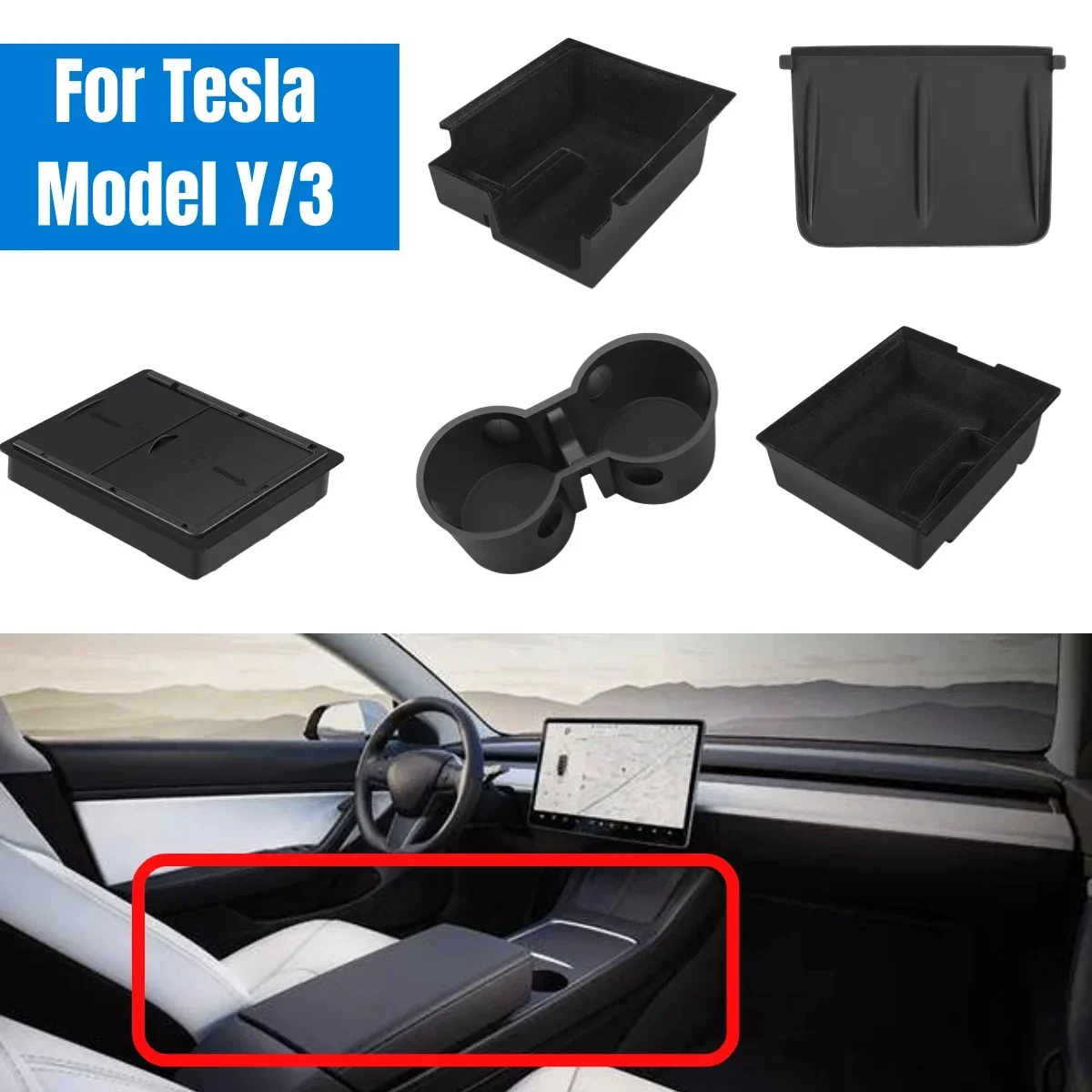 Flocking Center Console Organizer for Tesla Model 3 2022 Model Y 2023 Center Armrest Hidden Box Cup Holder Interior Accessories
Flocking Center Console Organizer for Tesla Model 3 2022 Model Y 2023 Center Armrest Hidden Box Cup Holder Interior Accessories