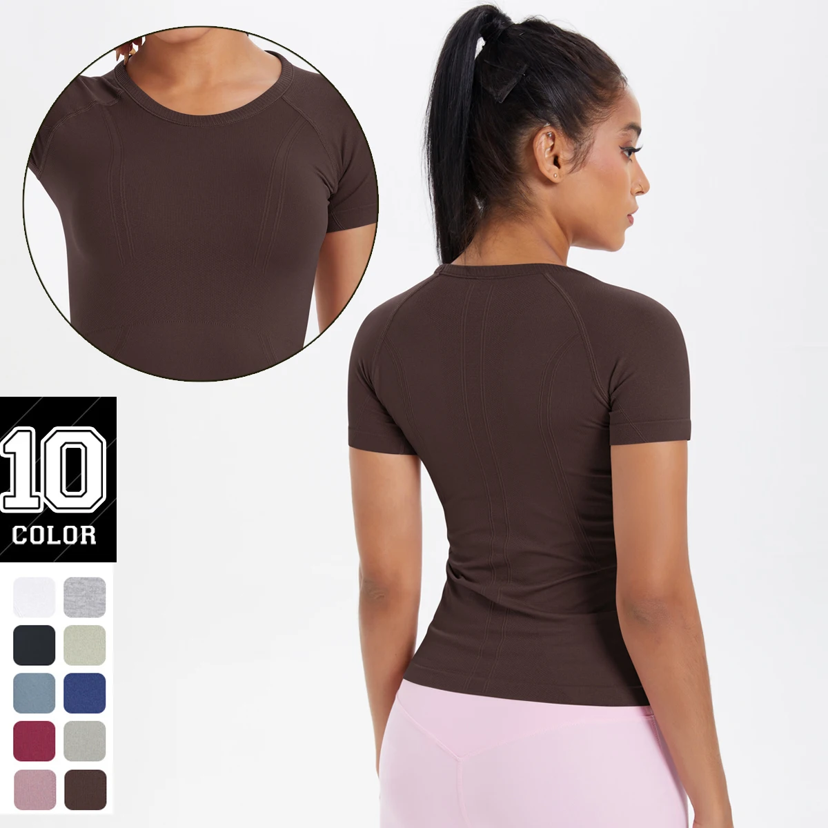 New Women's Short Sleeved Round Neck Yoga T-shirt Slim Solid Color Running Shirts Quick Drying Breathable Summer Yoga T-shirt
New Women's Short Sleeved Round Neck Yoga T-shirt Slim Solid Color Running Shirts Quick Drying Breathable Summer Yoga T-shirt