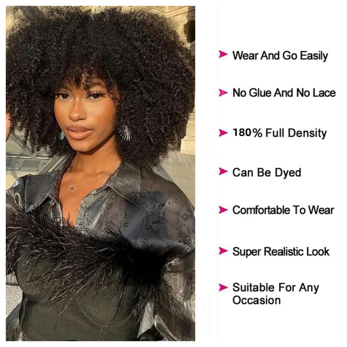 Machine Made Afro Kinky Curly Human Hair Wig With Bangs For Women Daily Use Malaysia Hair Glueless Afro Curly Bangs Wig 180 Density
Machine Made Afro Kinky Curly Human Hair Wig With Bangs For Women Daily Use Malaysia Hair Glueless Afro Curly Bangs Wig 180 Density