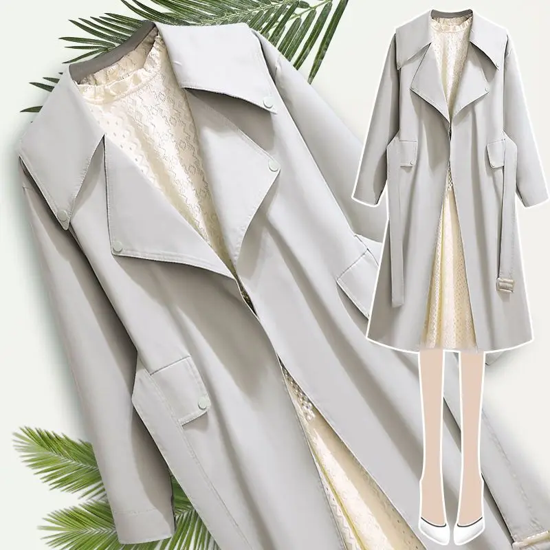Casual Windbreaker For Women 2024 Spring Autumn New Fashion Solid Color Loose Mid-length Thin Jacket Female Leisure Trench A954
Casual Windbreaker For Women 2024 Spring Autumn New Fashion Solid Color Loose Mid-length Thin Jacket Female Leisure Trench A954