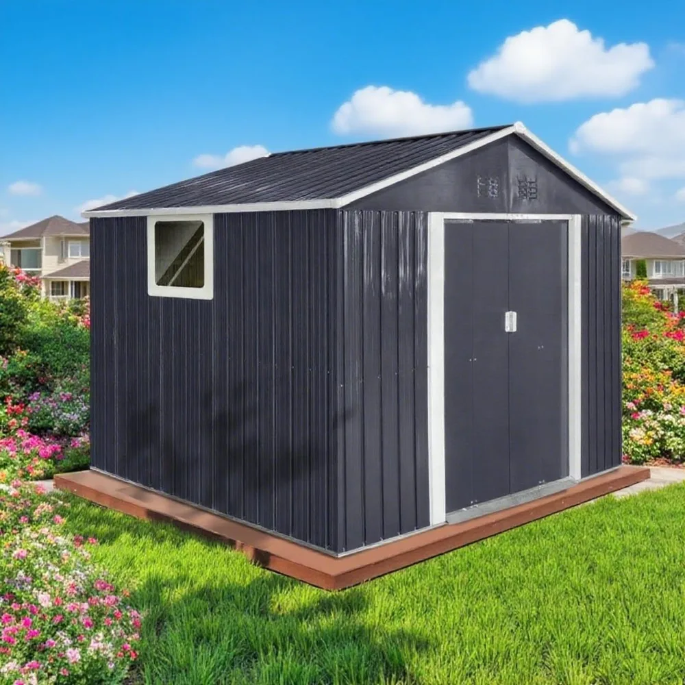 Heavy-Duty Metal Outdoor Storage Shed with Windows & Lockable Doors for Patio, Garden & Backyard, 9x10.6 Ft, Black, Custom
Heavy-Duty Metal Outdoor Storage Shed with Windows & Lockable Doors for Patio, Garden & Backyard, 9x10.6 Ft, Black, Custom