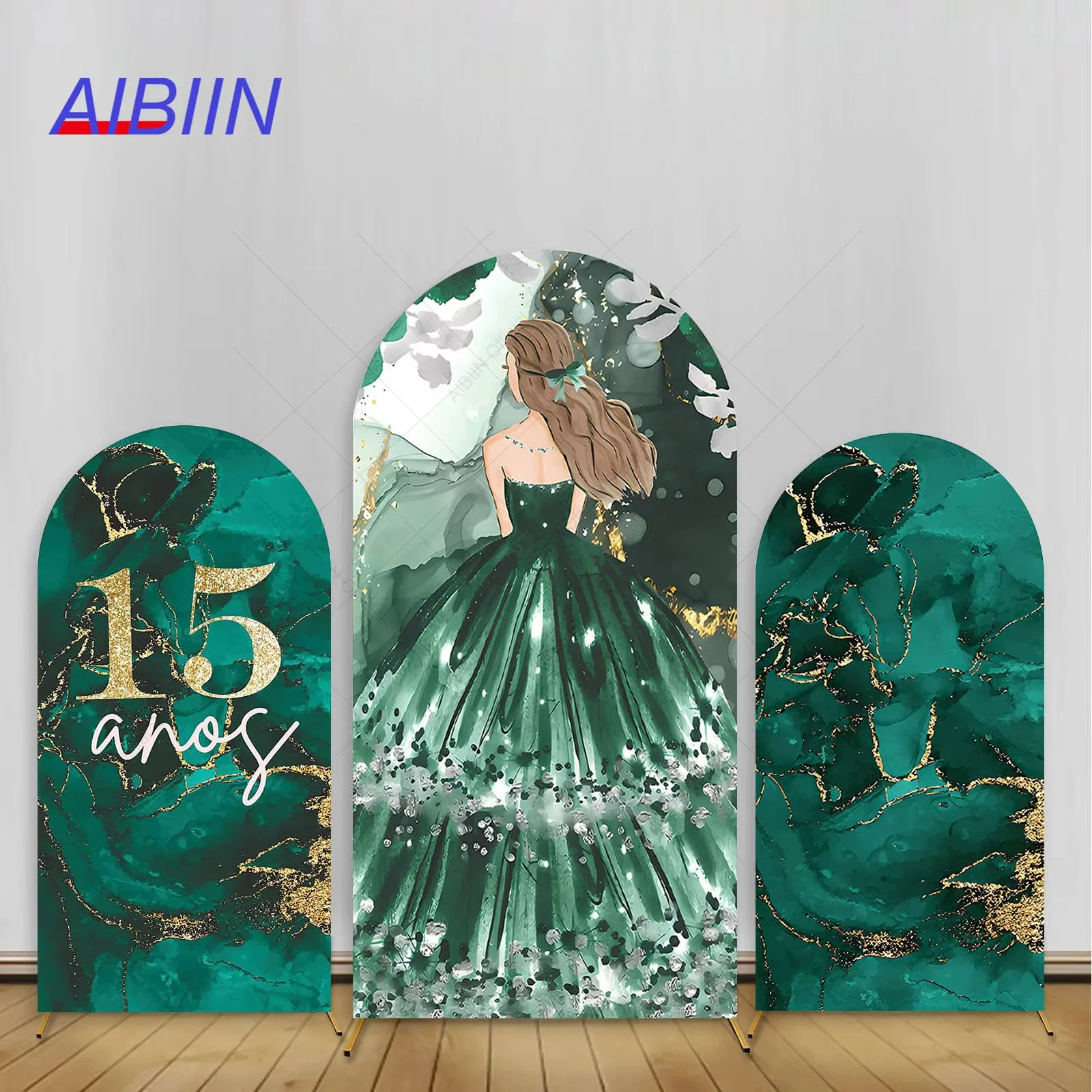 AIBIIN Arch Backdrop Cover Quinceanera 15 Year Birthday Party Decor Green Princess Marble Wall Background Girl Cake Portrait
AIBIIN Arch Backdrop Cover Quinceanera 15 Year Birthday Party Decor Green Princess Marble Wall Background Girl Cake Portrait