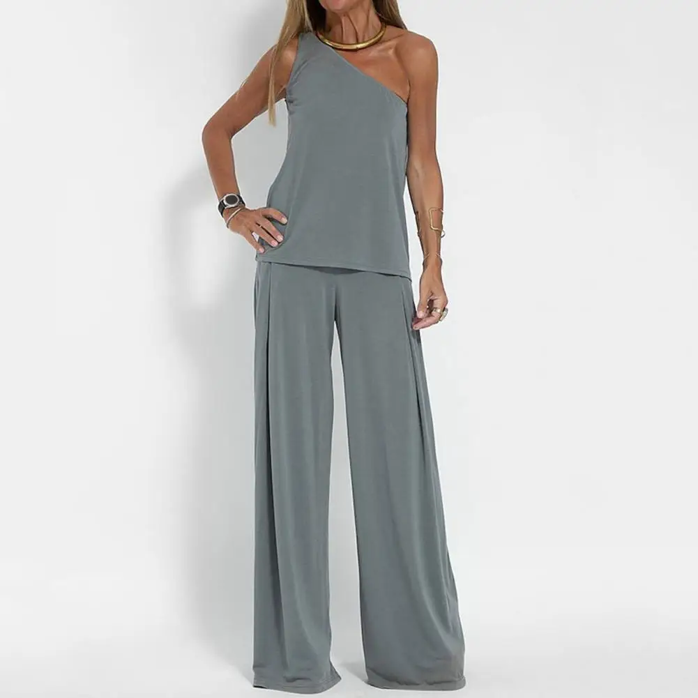 Versatile Three-piece Outfit Chic Women's 3-piece Outfit Set Skew Collar Vest Wide Leg Pants Sleeveless Shawl Coat for Spring
Versatile Three-piece Outfit Chic Women's 3-piece Outfit Set Skew Collar Vest Wide Leg Pants Sleeveless Shawl Coat for Spring